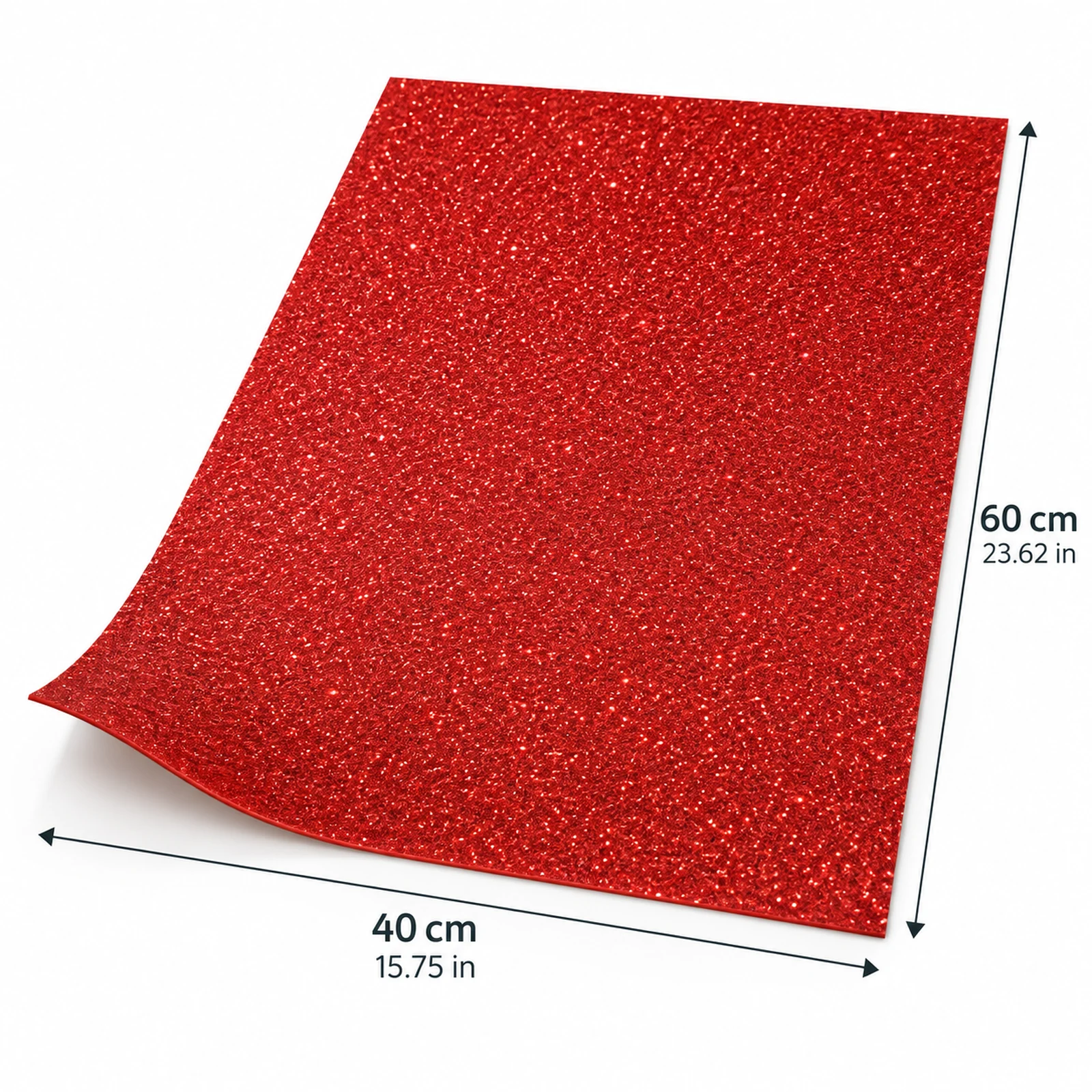 Lámina de Goma EVA rojo intenso con glitter iridiscente, 40 x 60 cm, 2 mm - Imagen 2