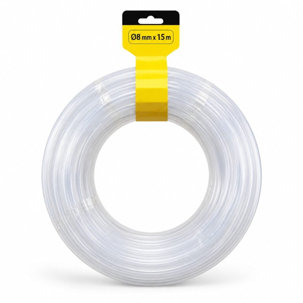 Tubo de nivel transparente Ø8 mm x 15 m enrollado, SKU 40034