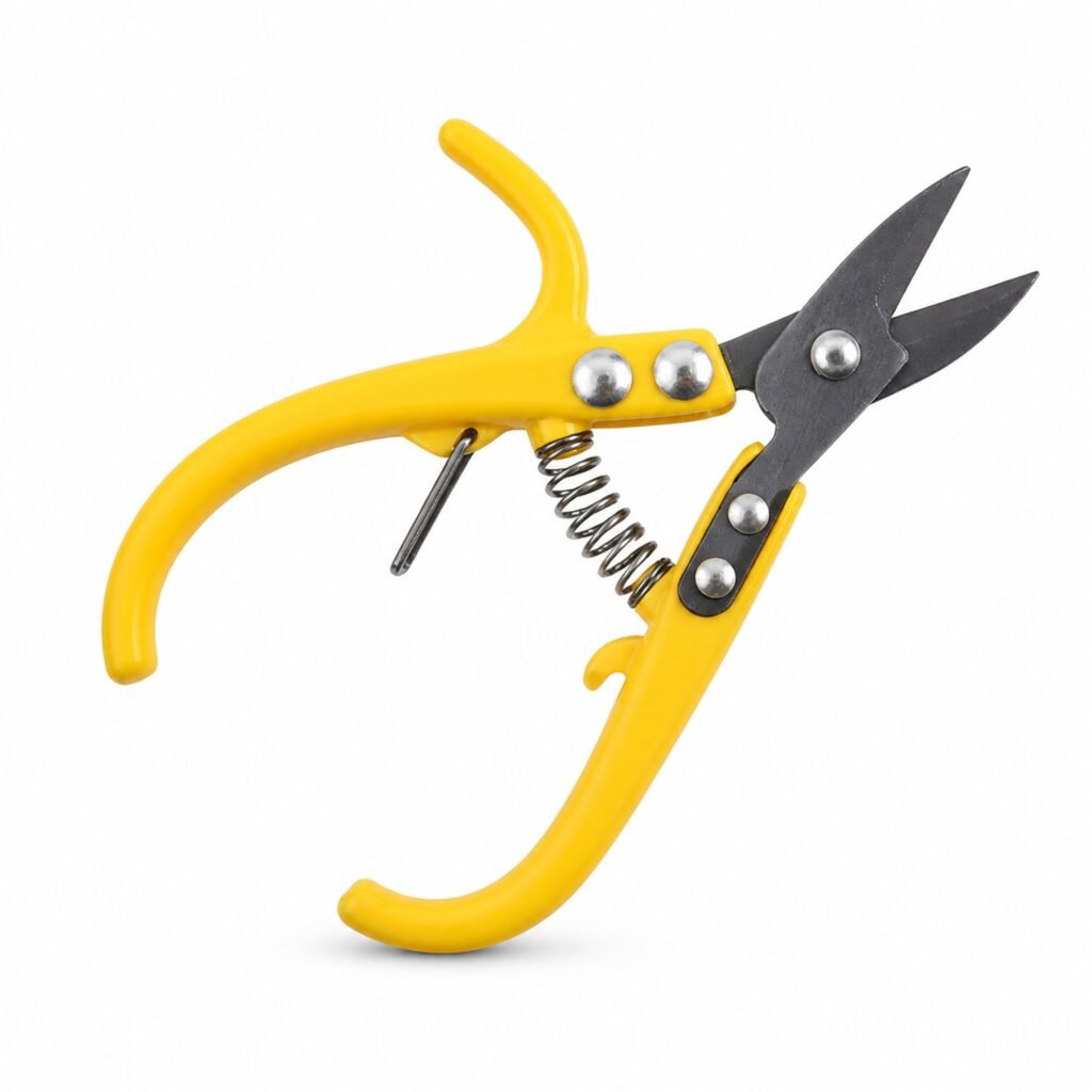 Tijera de podar compacta amarilla de 14 cm, SKU 40039