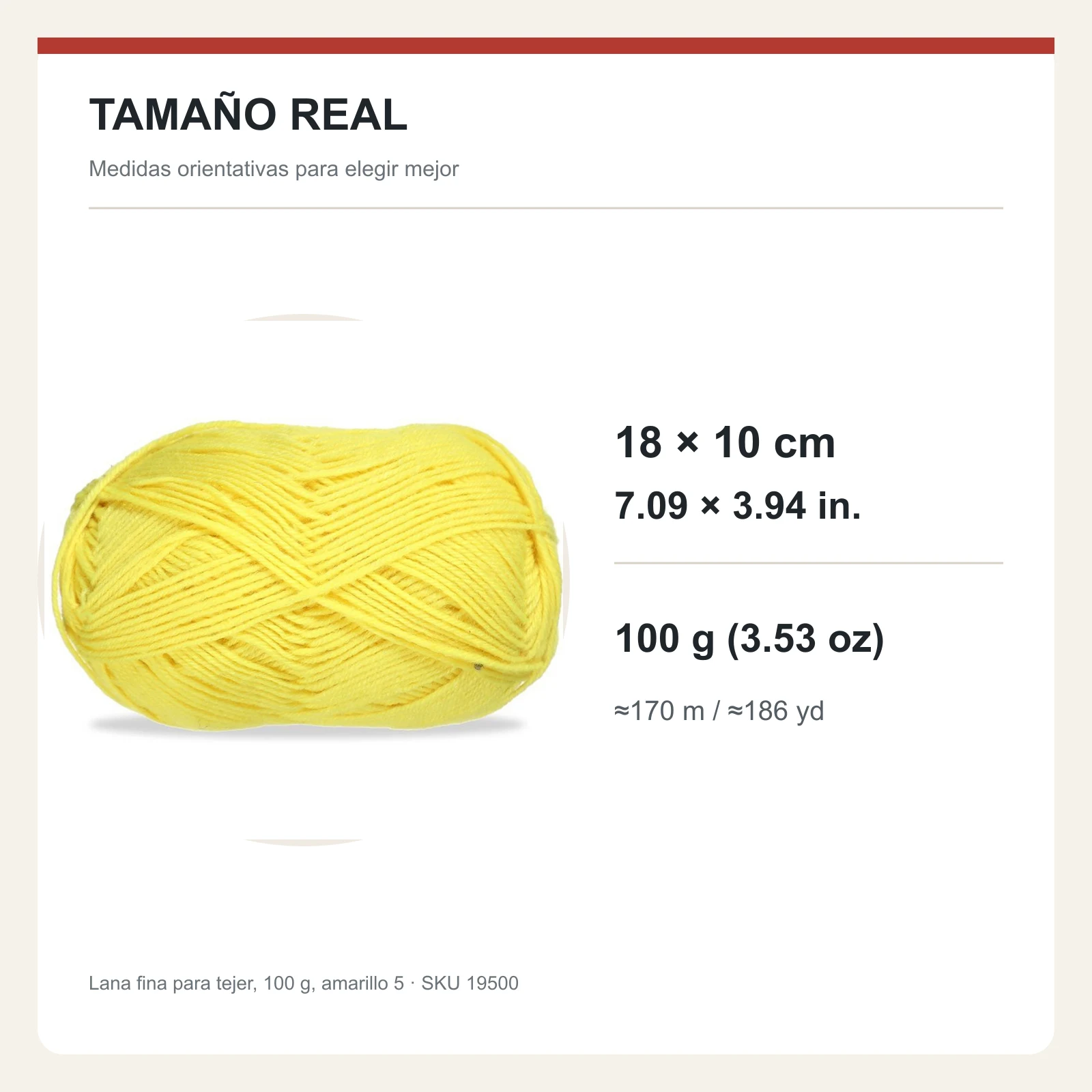 Lana fina para tejer, 100 g, amarillo 5 - Imagen 5