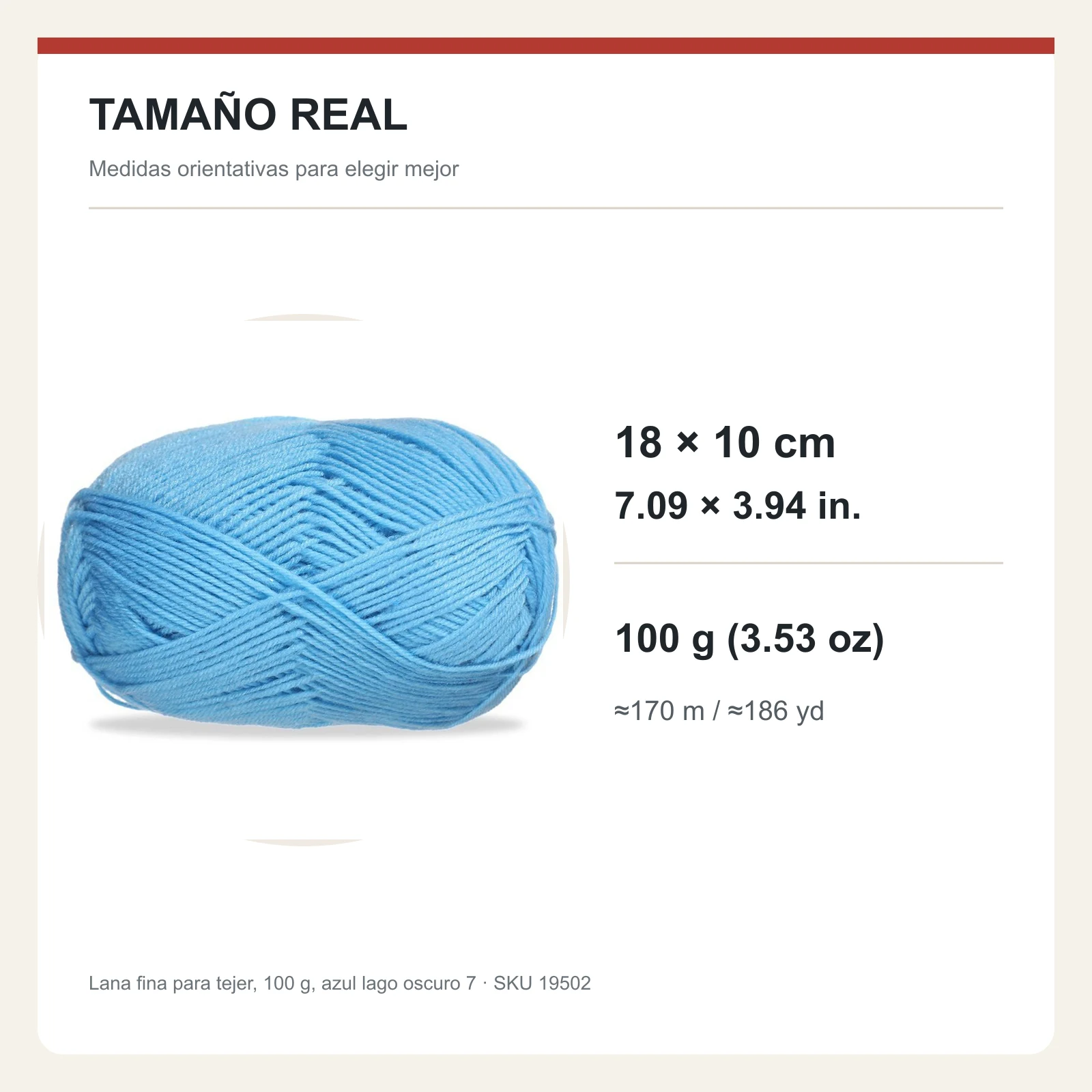 Lana fina para tejer, 100 g, azul lago oscuro 7 - Imagen 5