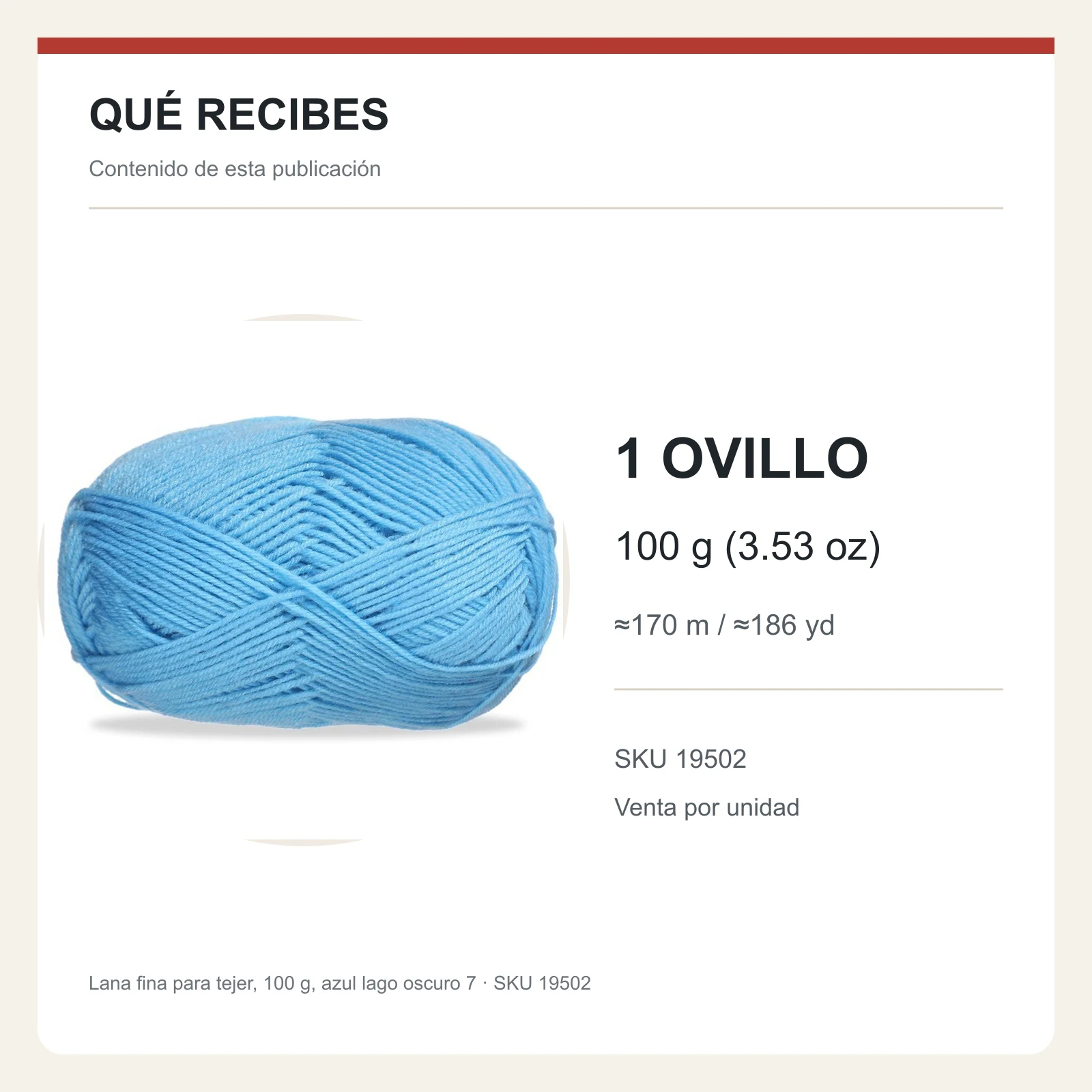 Lana fina para tejer, 100 g, azul lago oscuro 7 - Imagen 8