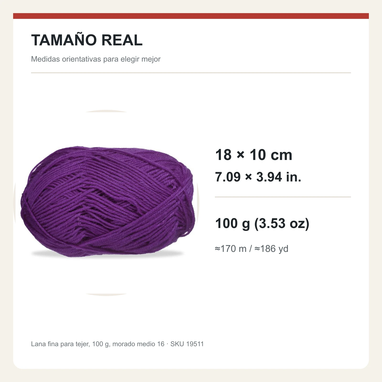 Lana fina para tejer, 100 g, morado medio 16 - Imagen 5