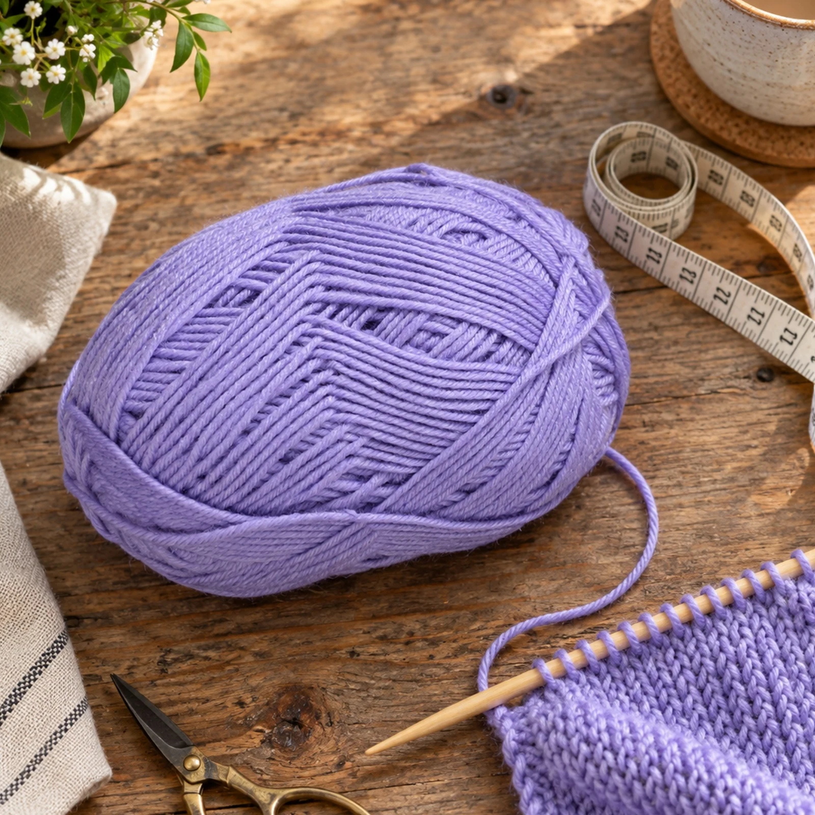 Lana fina para tejer, 100 g, verde nieve claro 19 - Imagen 3