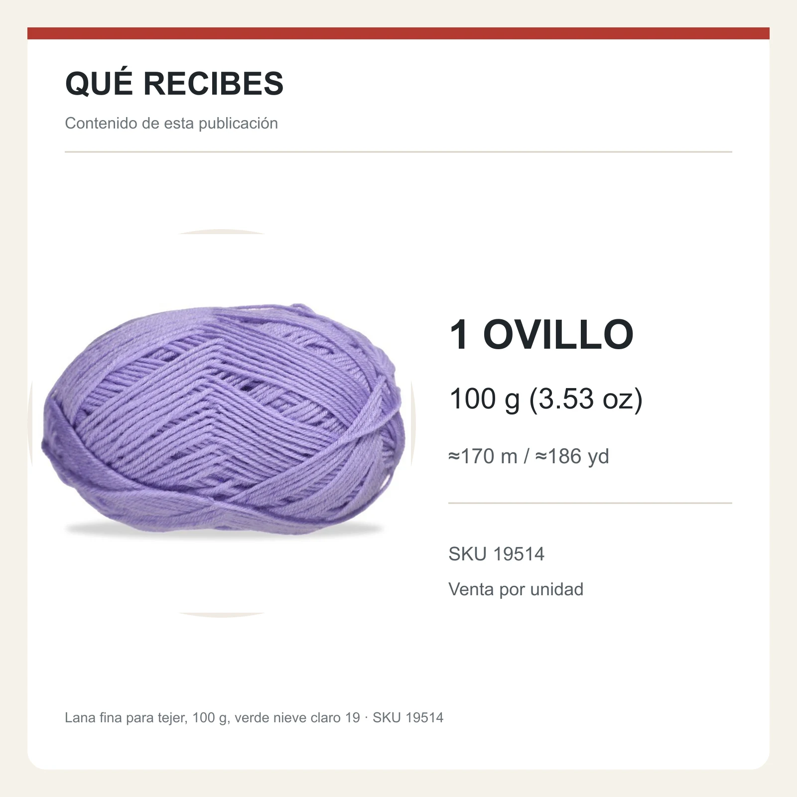 Lana fina para tejer, 100 g, verde nieve claro 19 - Imagen 8