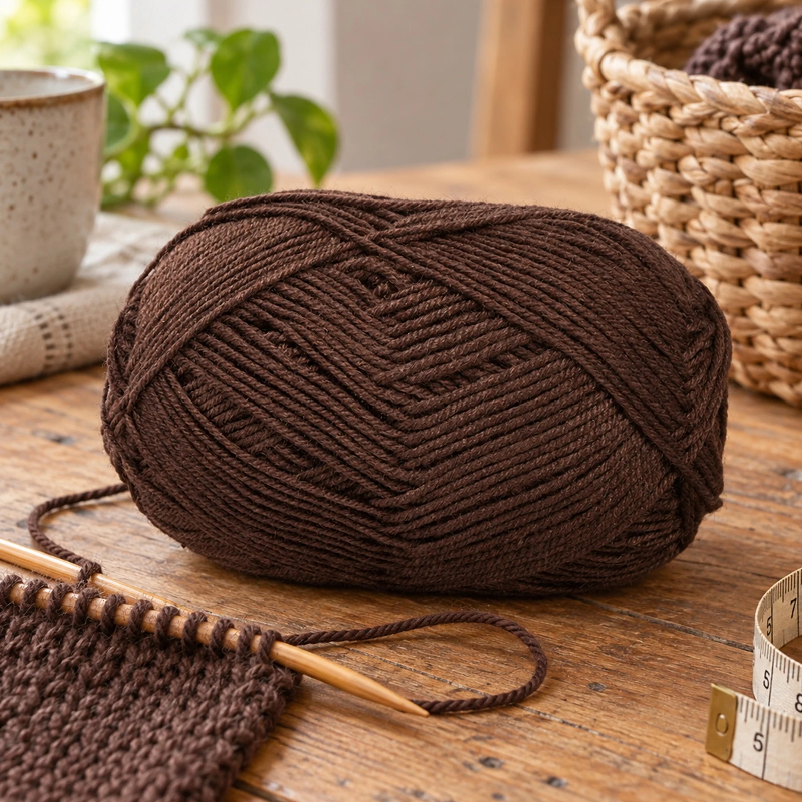 Lana fina para tejer, 100 g, bronce 25 - Imagen 3