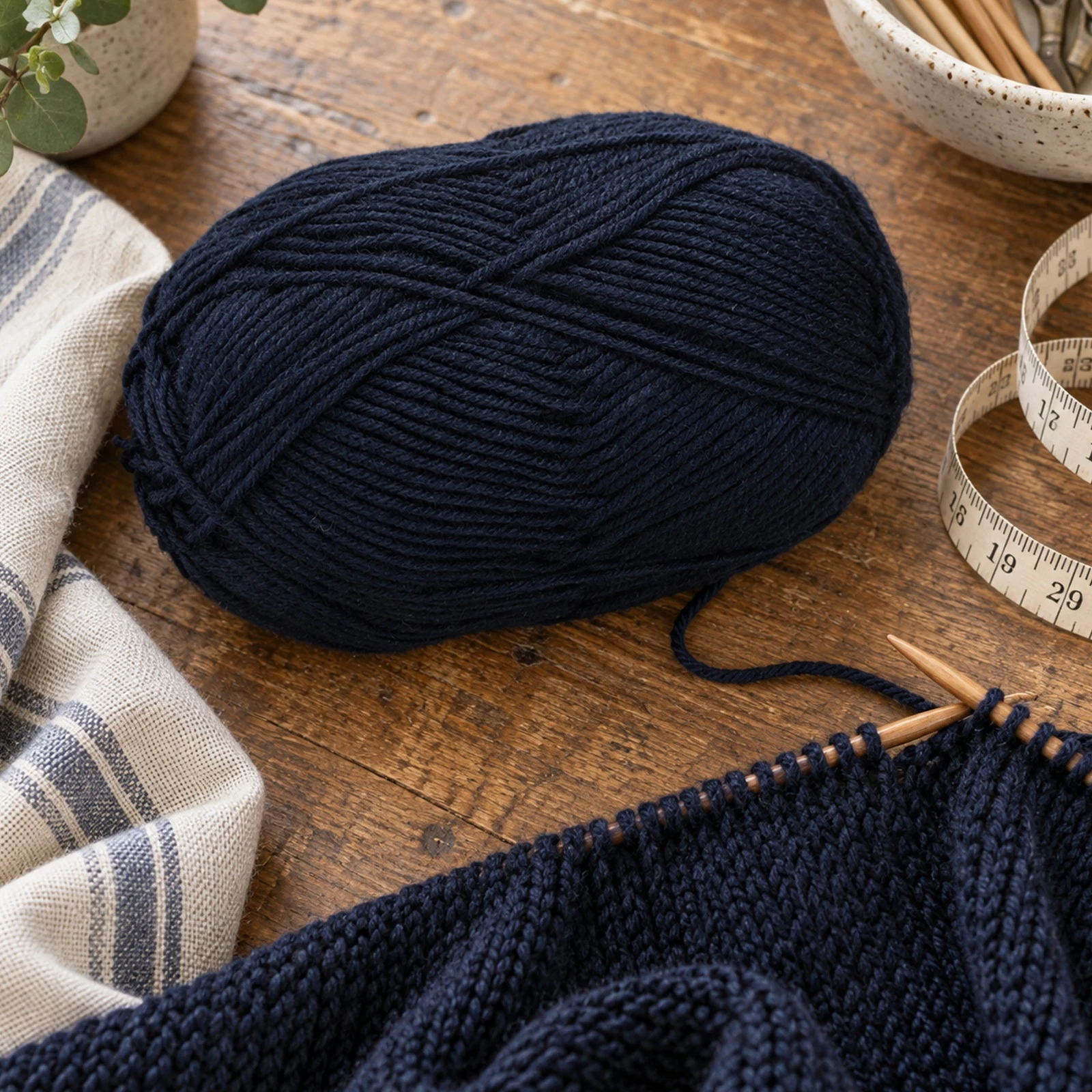 Lana fina para tejer, 100 g, azul antiguo 27 - Imagen 2