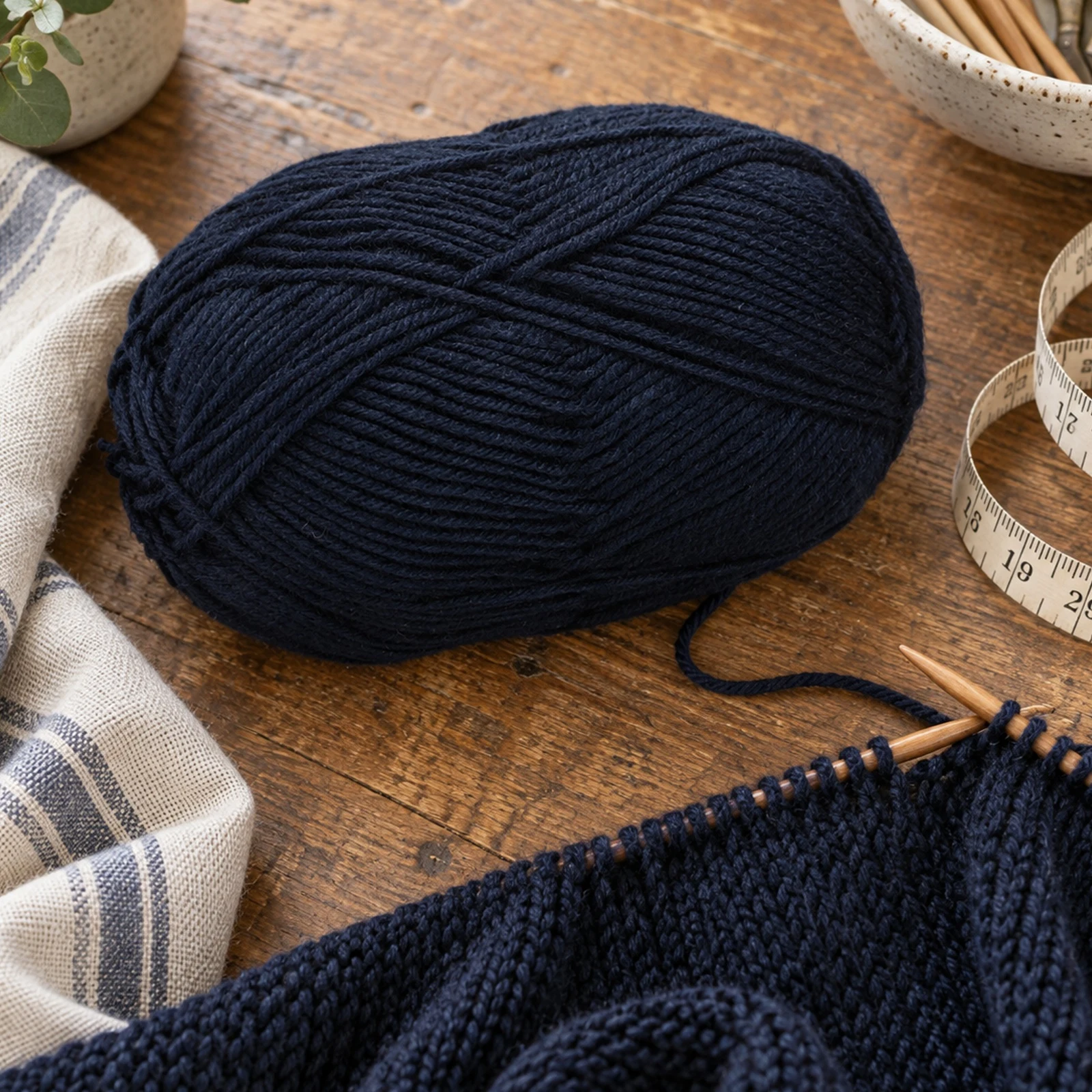 Lana fina para tejer, 100 g, azul antiguo 27 - Imagen 7