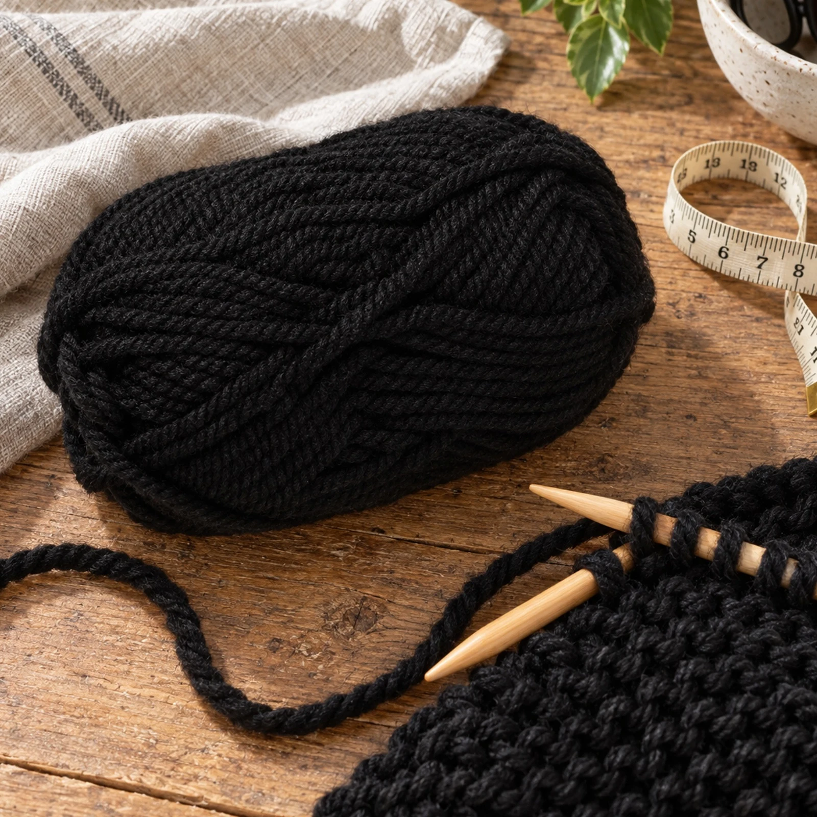 Lana gruesa para tejer, 100 g, negro 31 - Imagen 2