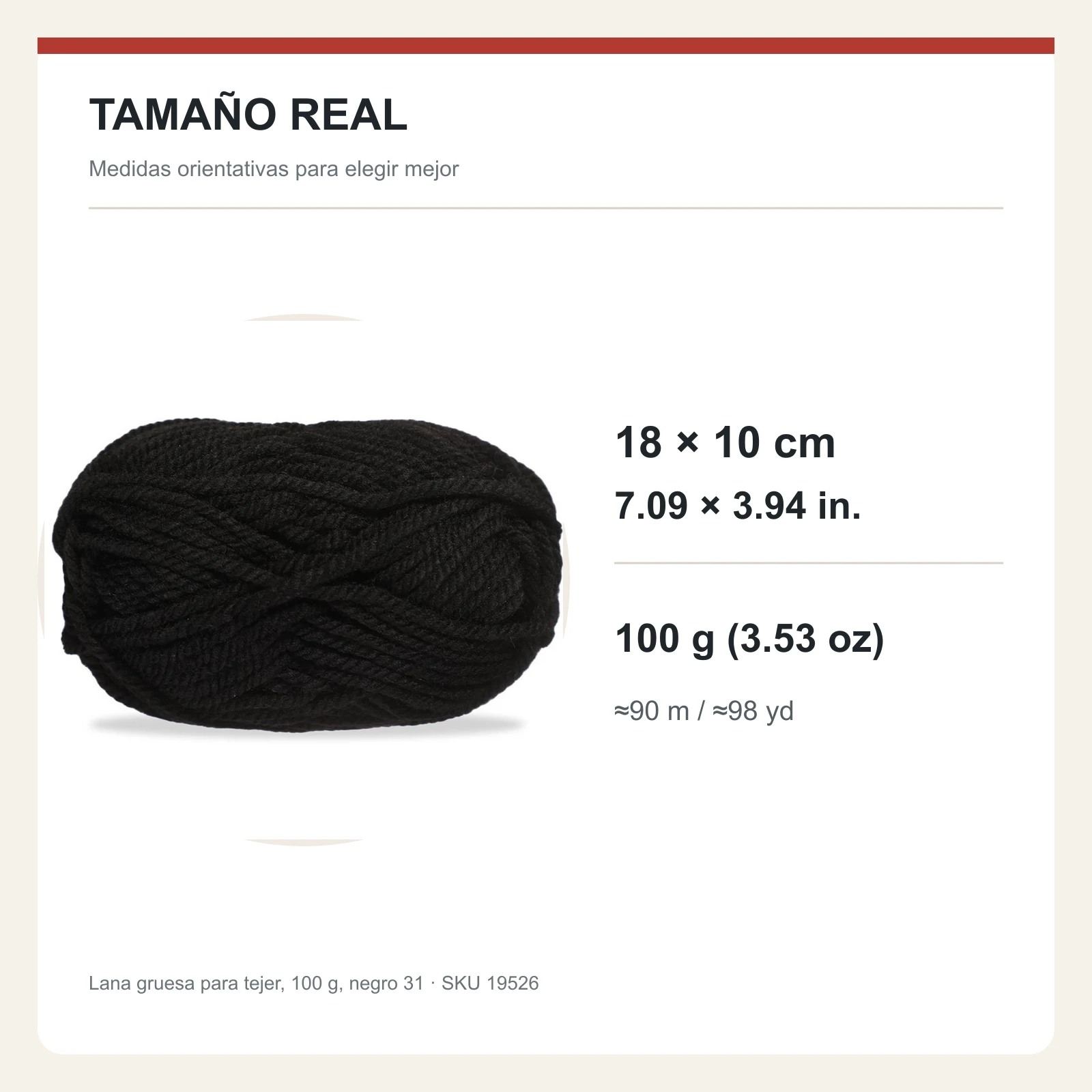 Lana gruesa para tejer, 100 g, negro 31 - Imagen 5