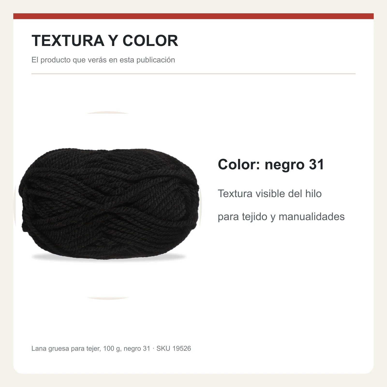Lana gruesa para tejer, 100 g, negro 31 - Imagen 6