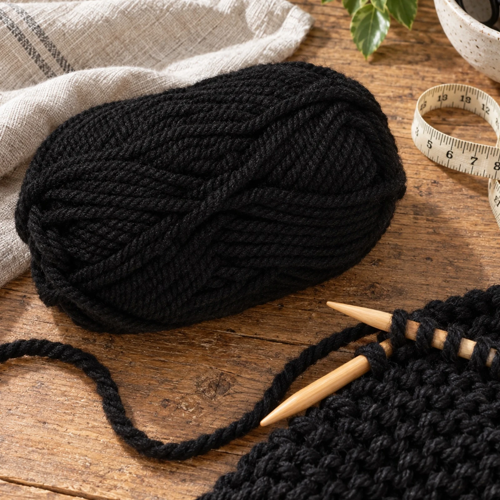 Lana gruesa para tejer, 100 g, negro 31 - Imagen 7