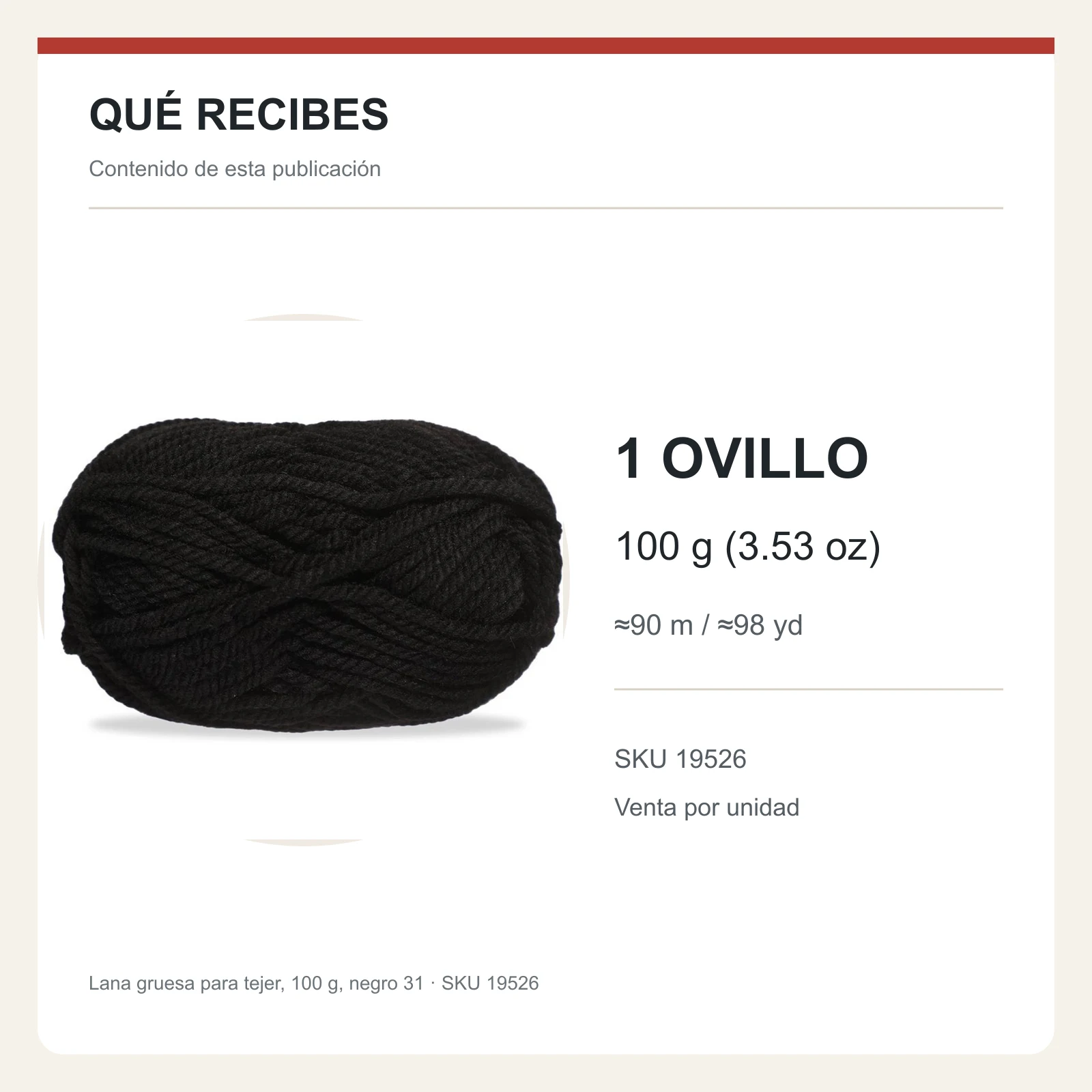 Lana gruesa para tejer, 100 g, negro 31 - Imagen 8