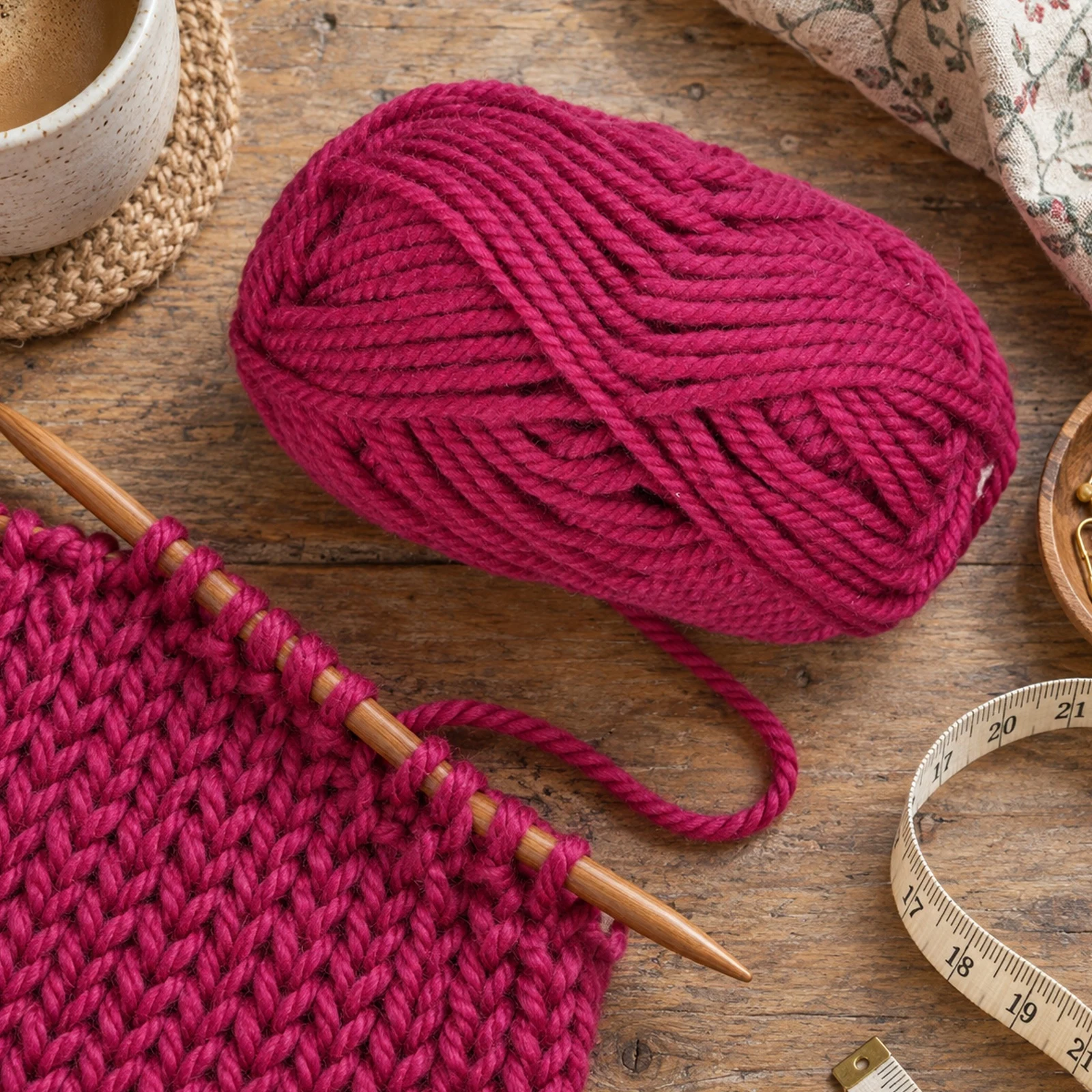 Lana gruesa para tejer, 100 g, fucsia 35 - Imagen 2