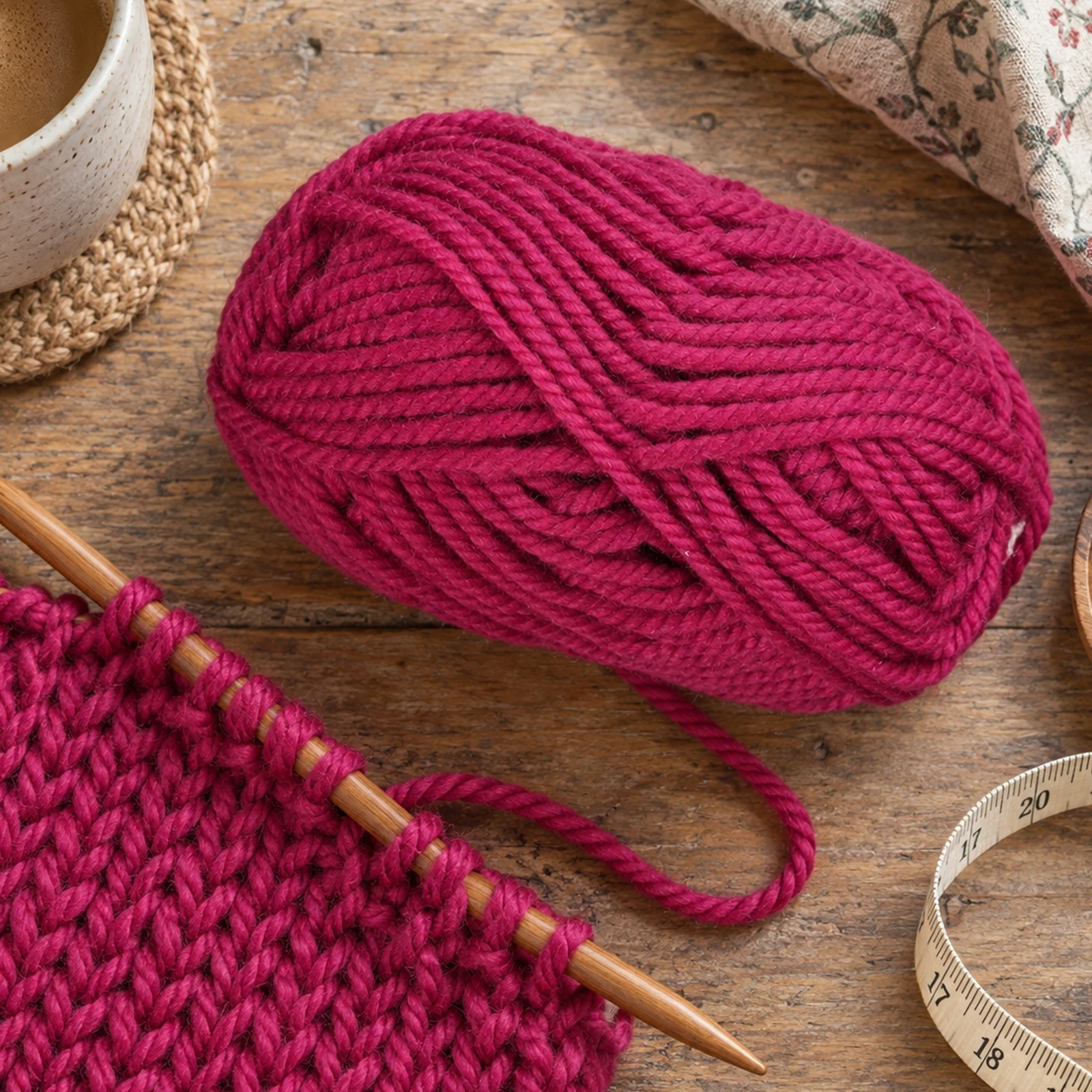 Lana gruesa para tejer, 100 g, fucsia 35 - Imagen 3