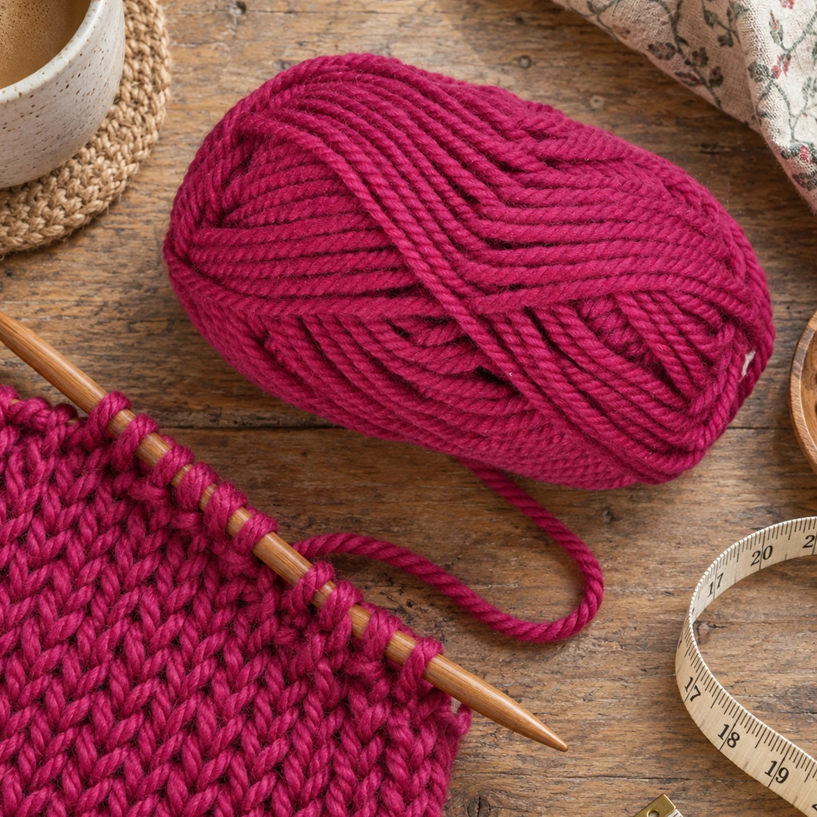 Lana gruesa para tejer, 100 g, fucsia 35 - Imagen 4