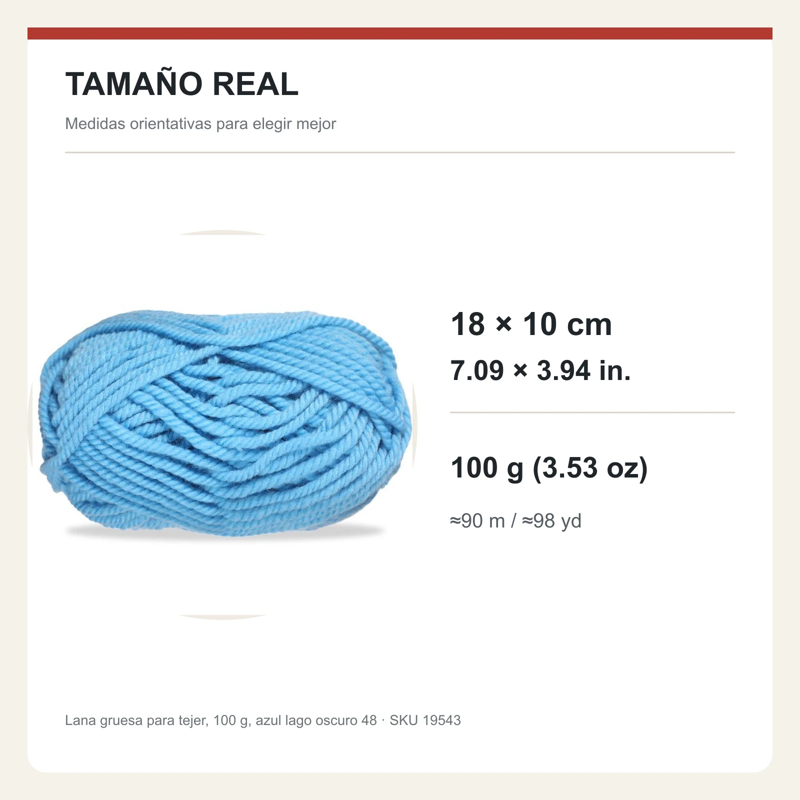 Lana gruesa para tejer, 100 g, azul lago oscuro 48 - Imagen 5