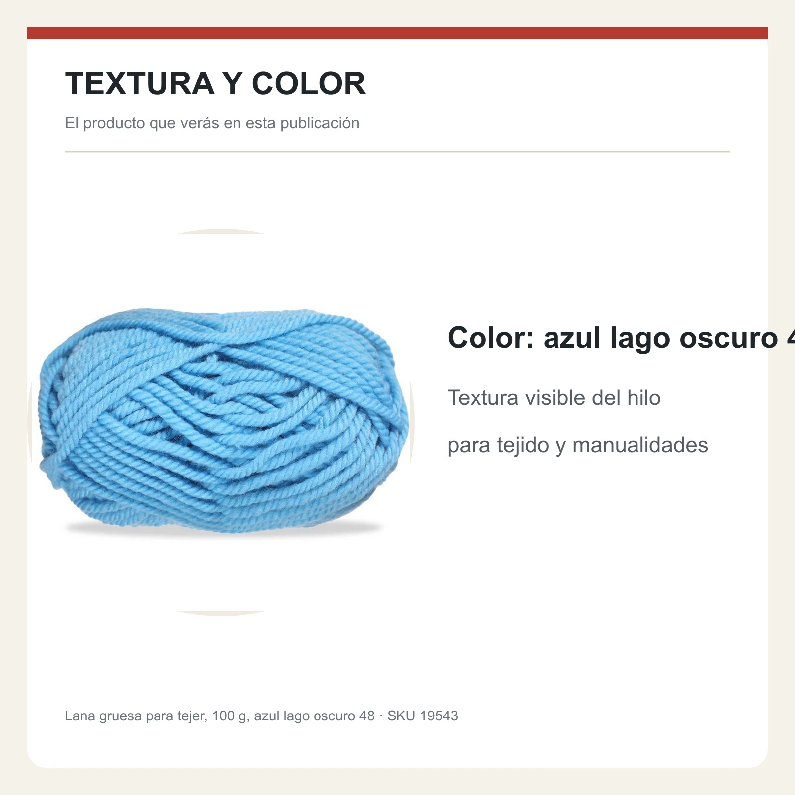 Lana gruesa para tejer, 100 g, azul lago oscuro 48 - Imagen 6