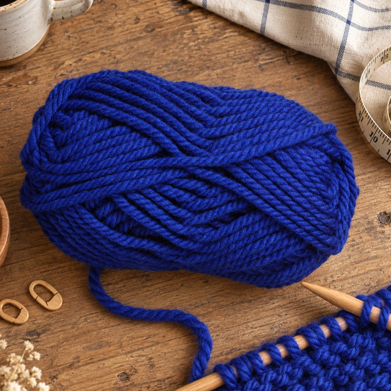 Lana gruesa para tejer, 100 g, azul cielo oscuro 51 - Imagen 3
