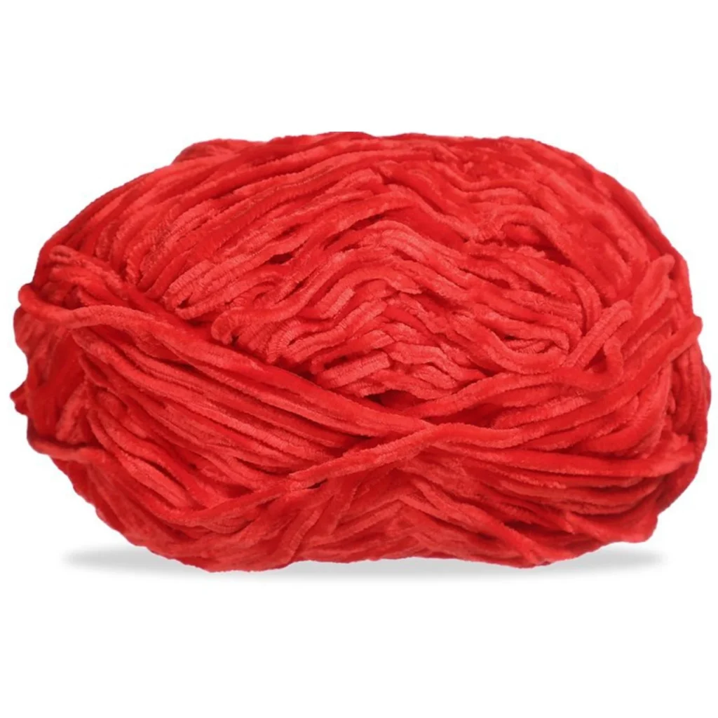 Hilo chenille grueso para tejer, 100 g, rojo intenso 61