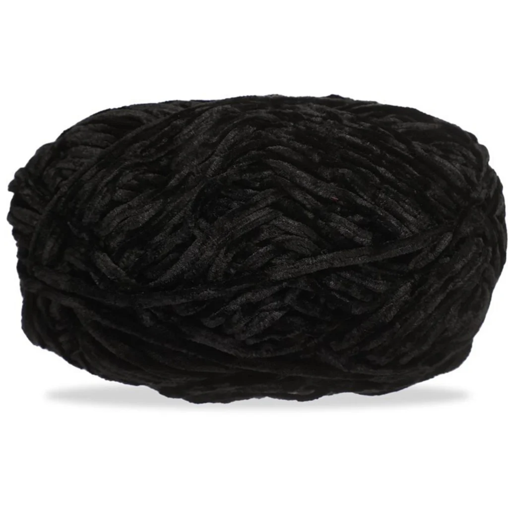 Hilo chenille grueso para tejer, 100 g, negro 62