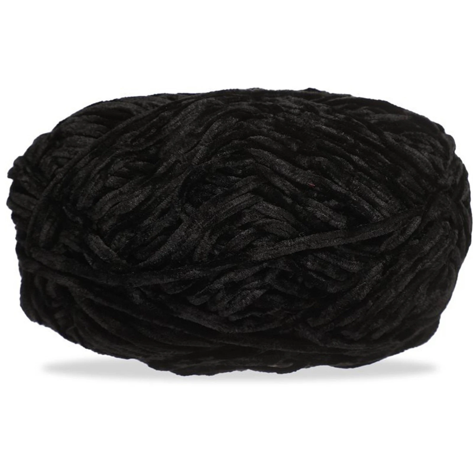Hilo chenille grueso para tejer, 100 g, negro 62