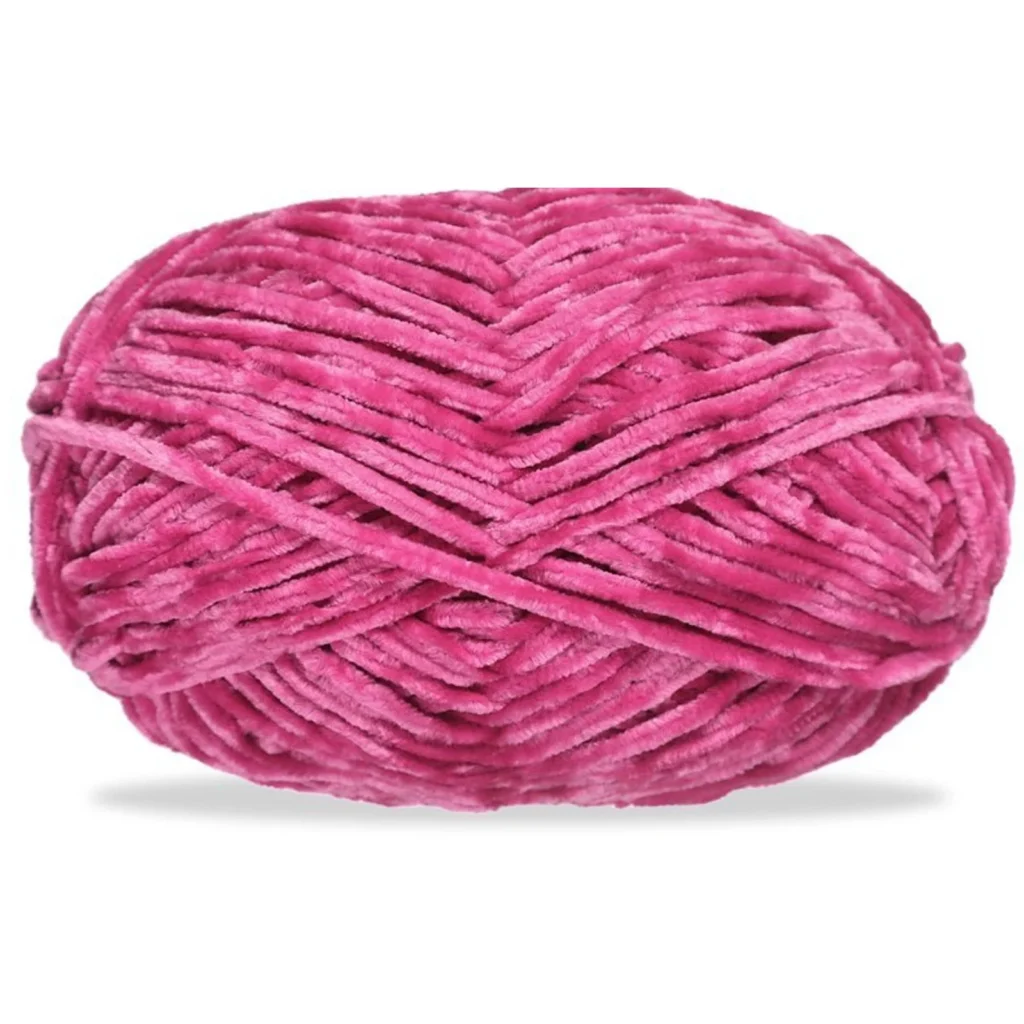 Hilo chenille grueso para tejer, 100 g, fucsia 67