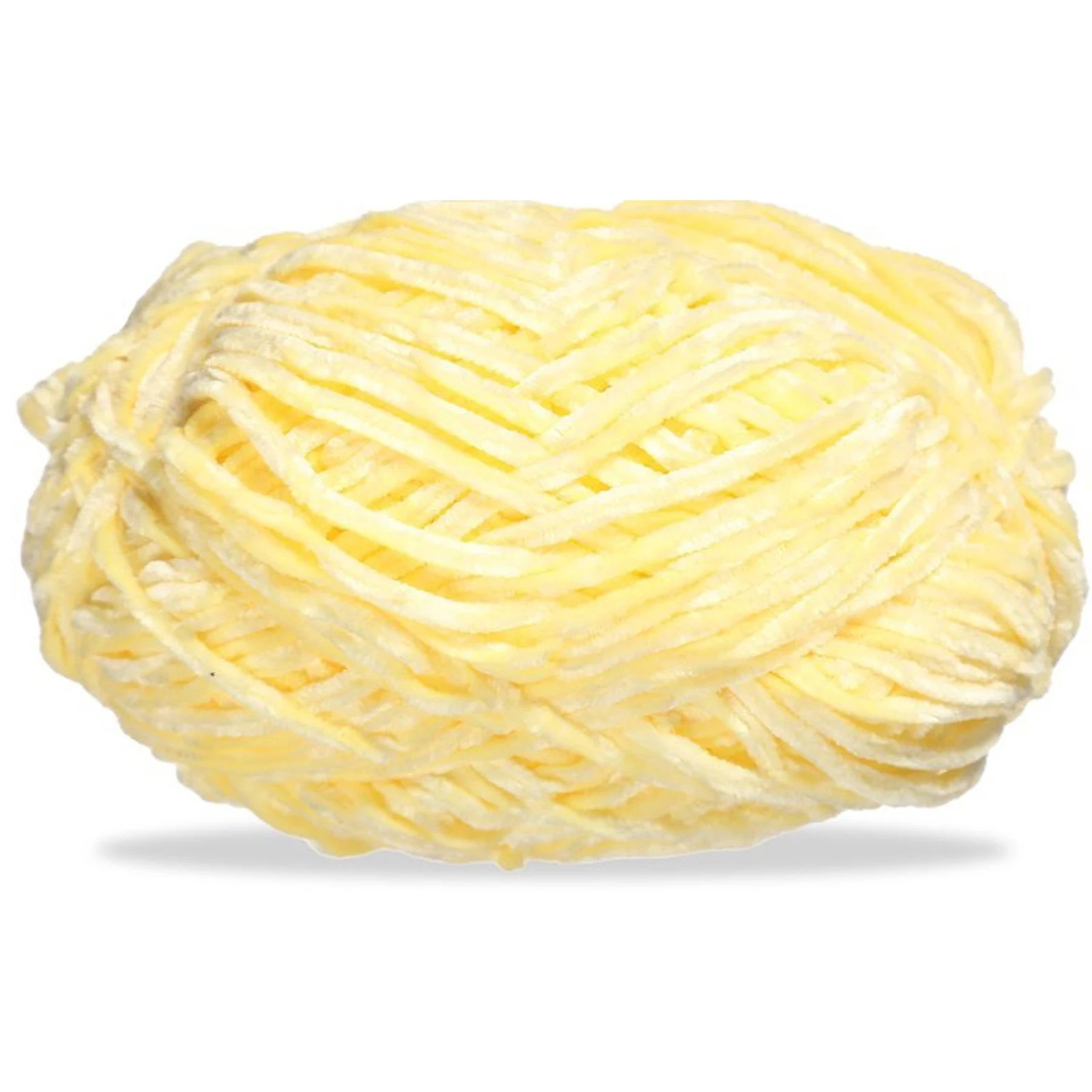 Hilo chenille grueso para tejer, 100 g, amarillo claro 70
