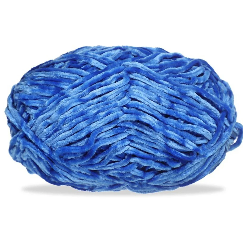 Hilo chenille grueso para tejer, 100 g, azul marino 71