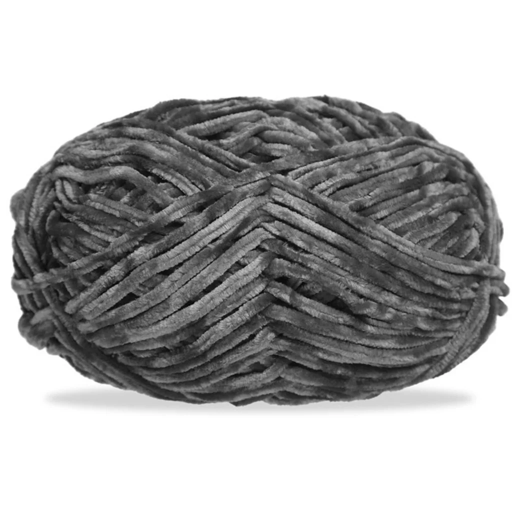 Hilo chenille grueso para tejer, 100 g, gris oscuro 73