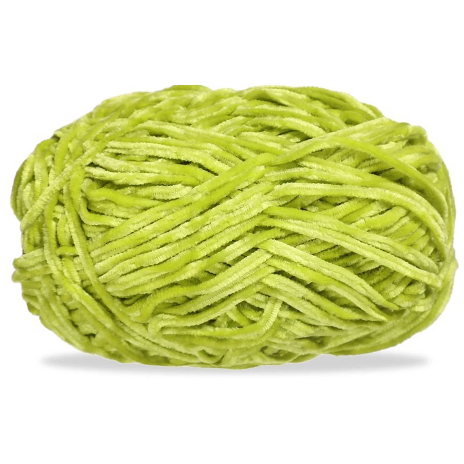 Hilo chenille grueso para tejer, 100 g, verde oliva 74