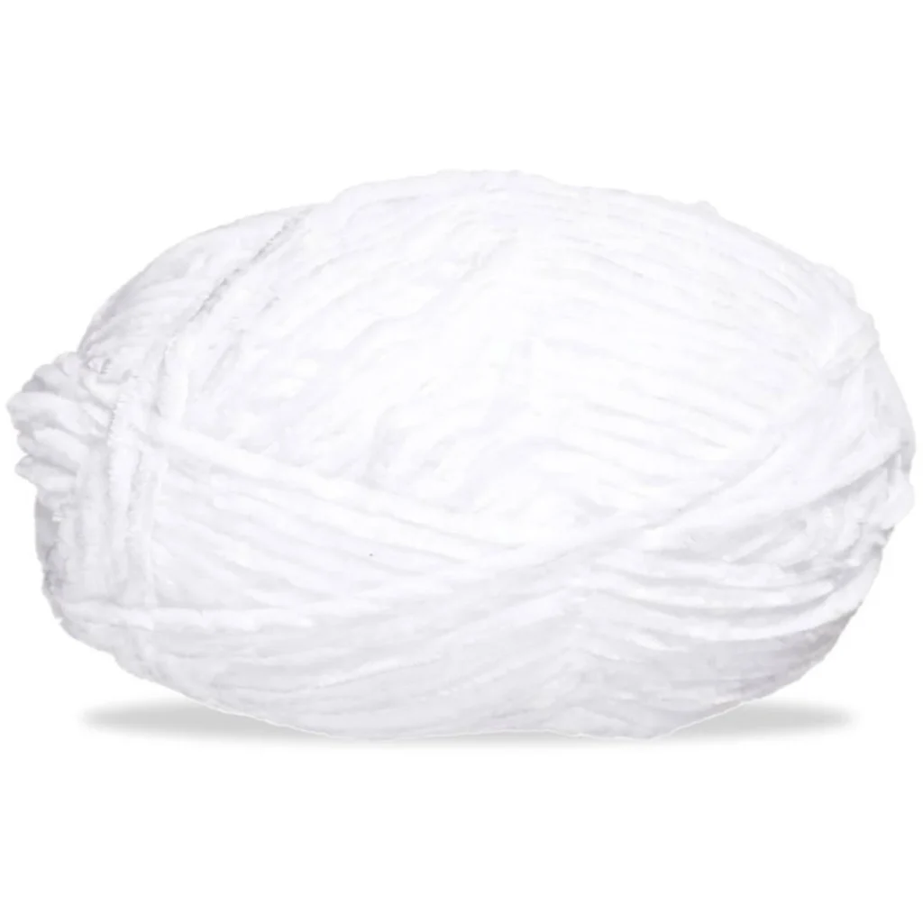 Hilo chenille grueso para tejer, 100 g, blanco 75