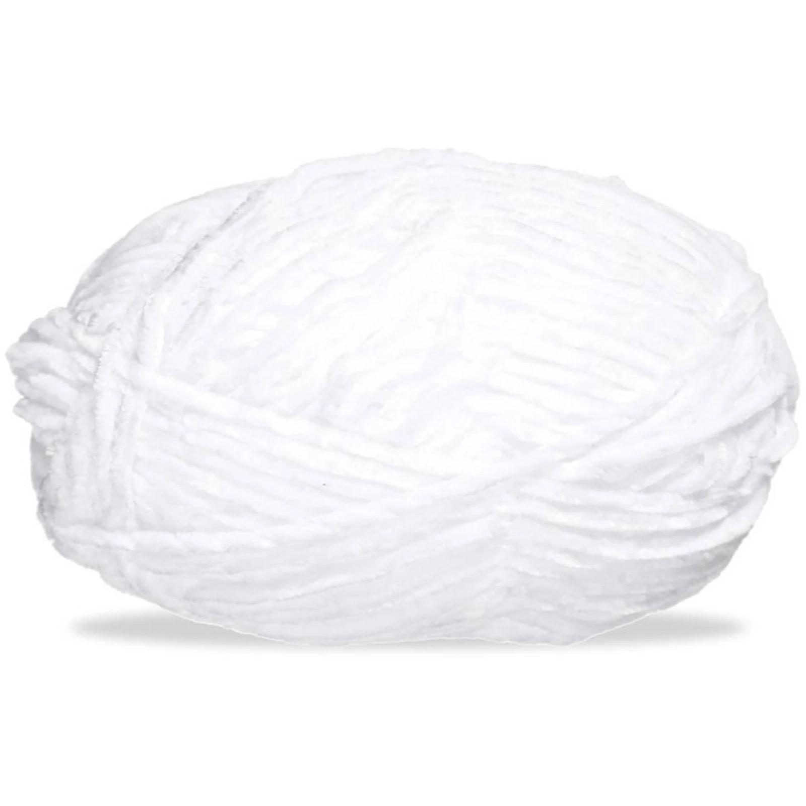 Hilo chenille grueso para tejer, 100 g, blanco 75