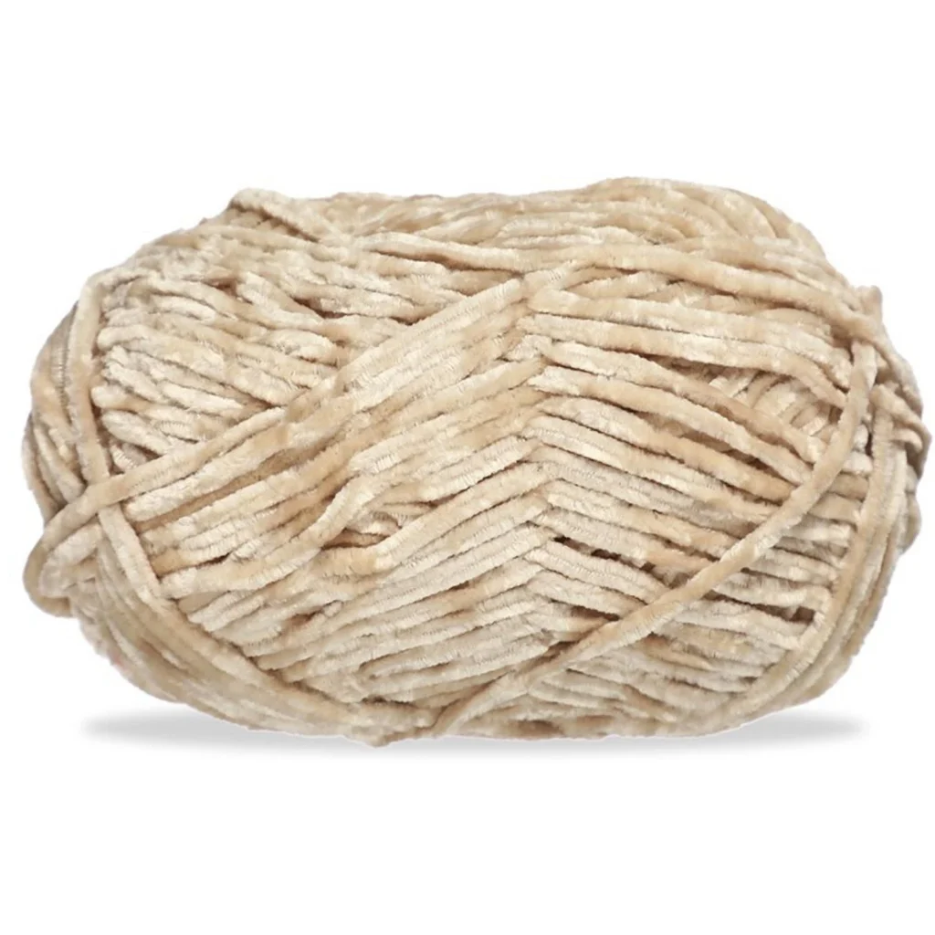 Hilo chenille grueso para tejer, 100 g, beige 76