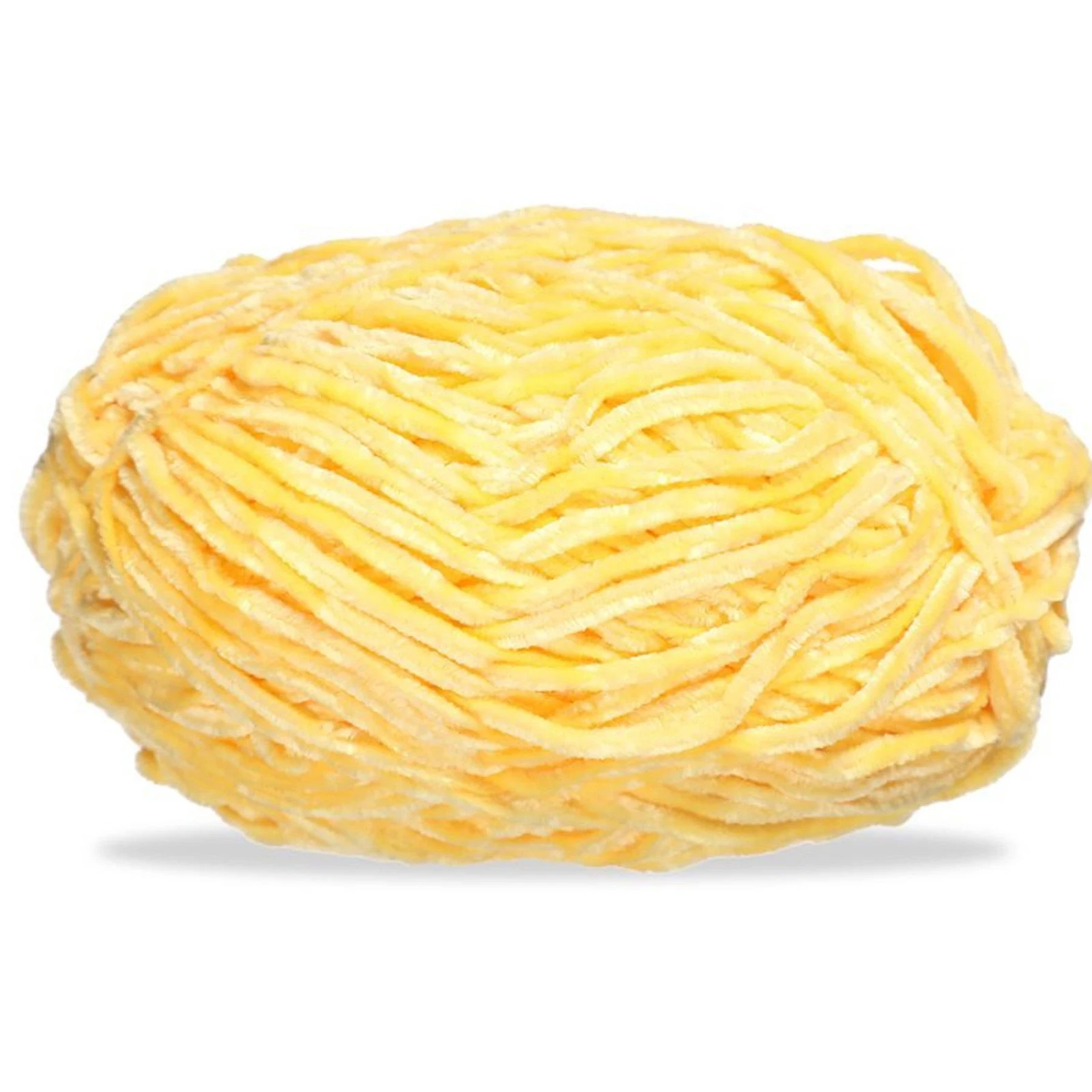 Hilo chenille grueso para tejer, 100 g, amarillo huevo 79