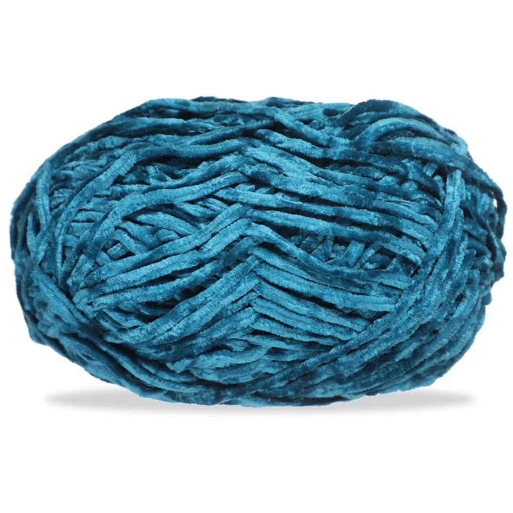Hilo chenille grueso para tejer, 100 g, azul cobalto 83