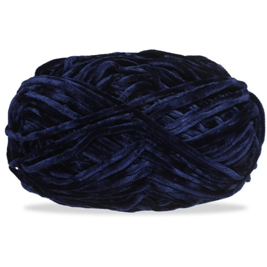 Hilo chenille grueso para tejer, 100 g, azul antiguo 85