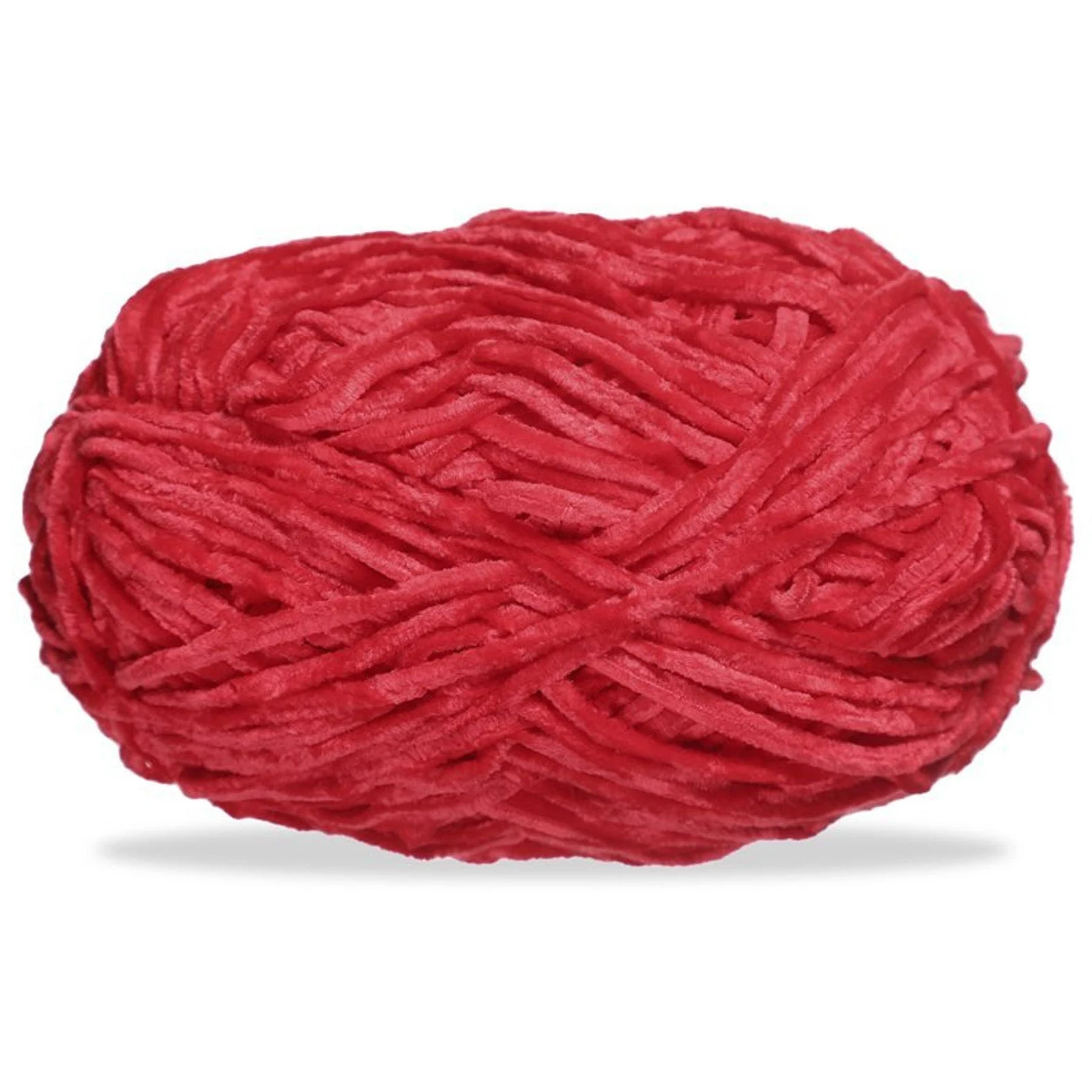 Hilo chenille grueso para tejer, 100 g, rojo sandía 87
