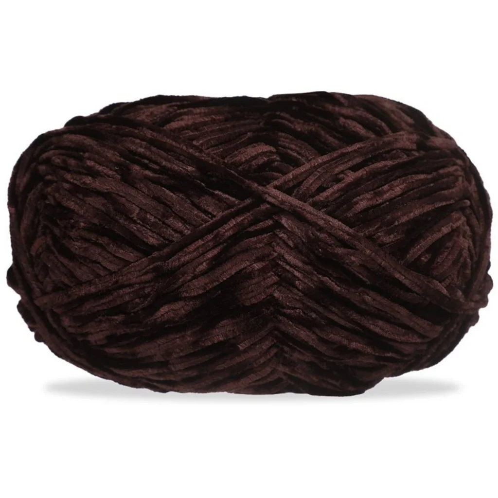 Hilo chenille grueso para tejer, 100 g, café 88