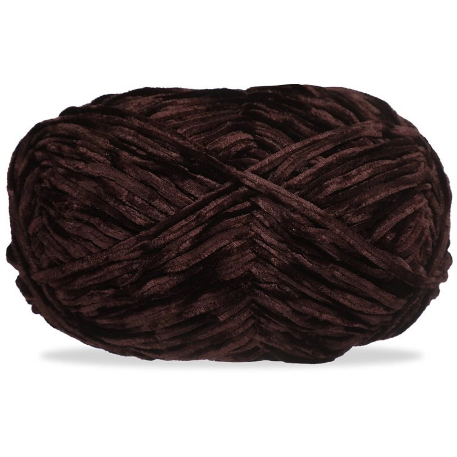 Hilo chenille grueso para tejer, 100 g, café 88