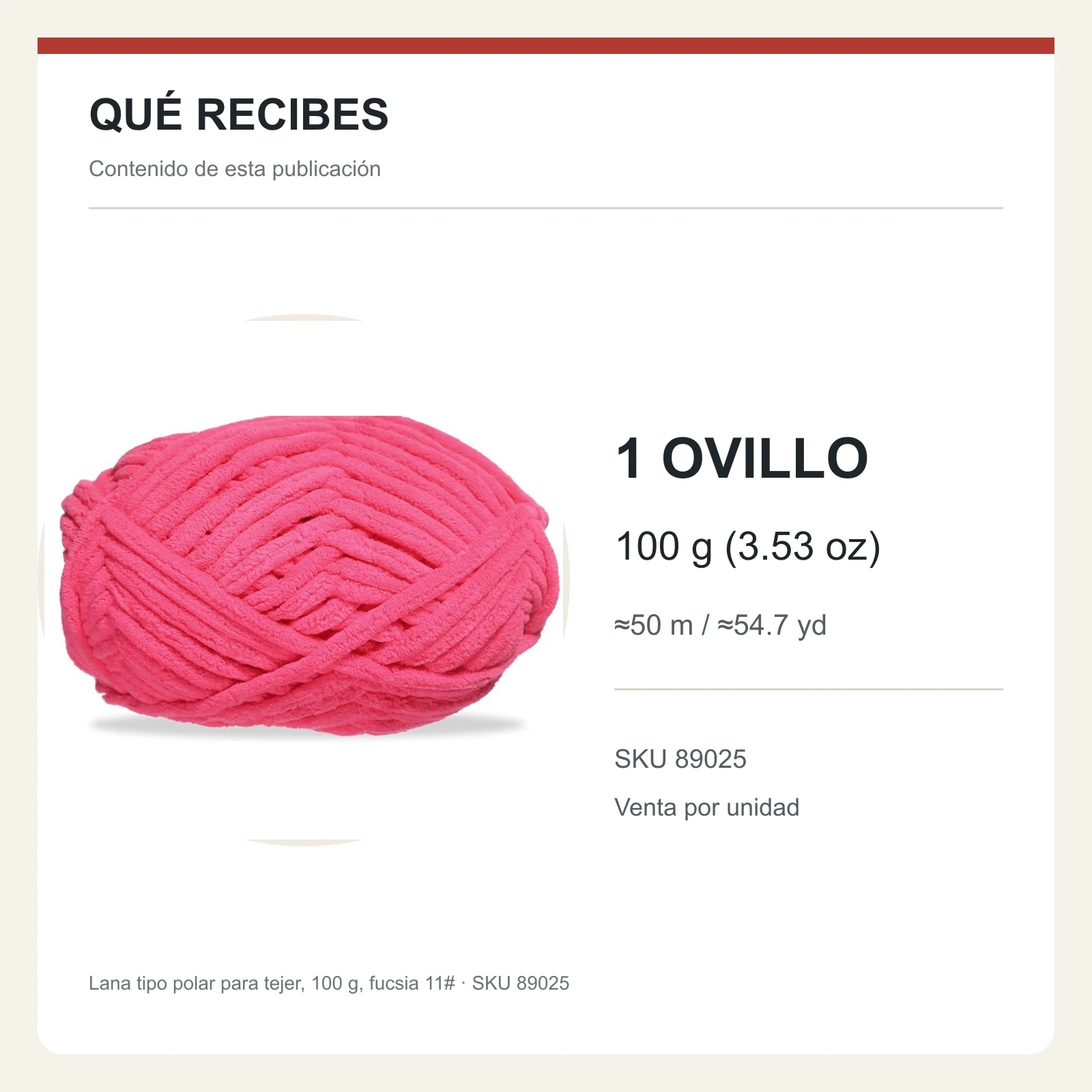 Lana tipo polar para tejer, 100 g, fucsia 11# - Imagen 8