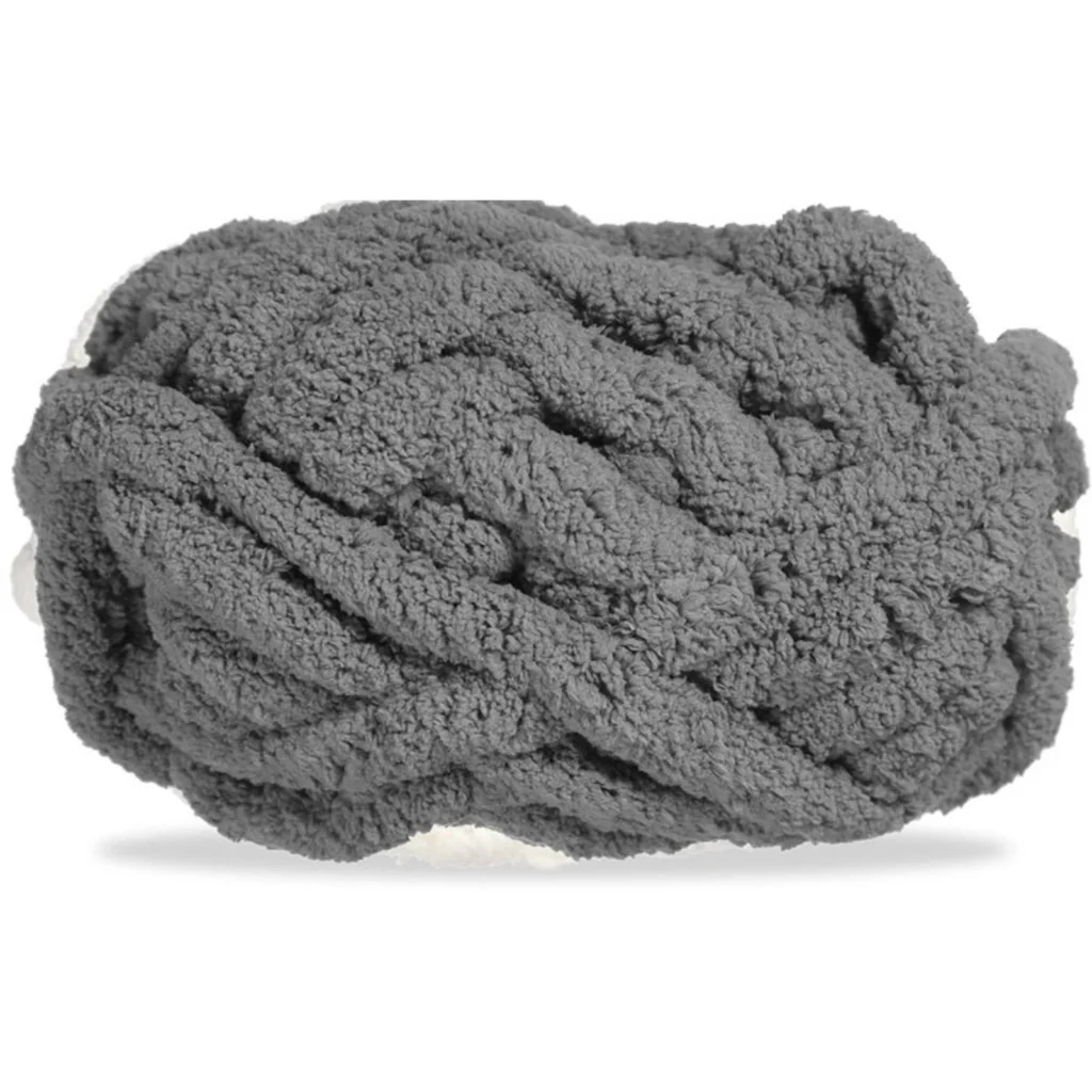 Hilo grueso tipo tubular para tejer, 100 g, gris medio 6#