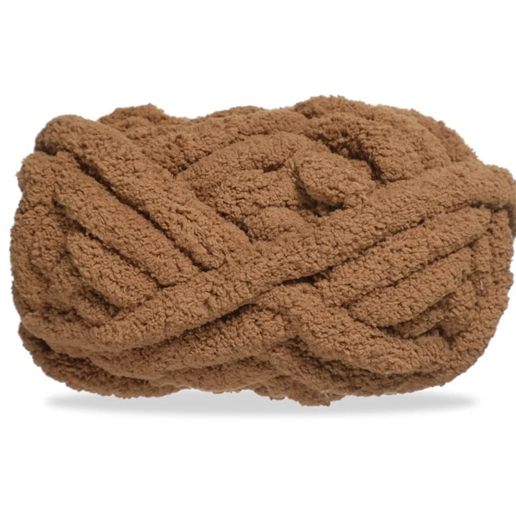 Hilo grueso tipo tubular para tejer, 100 g, café medio 31#