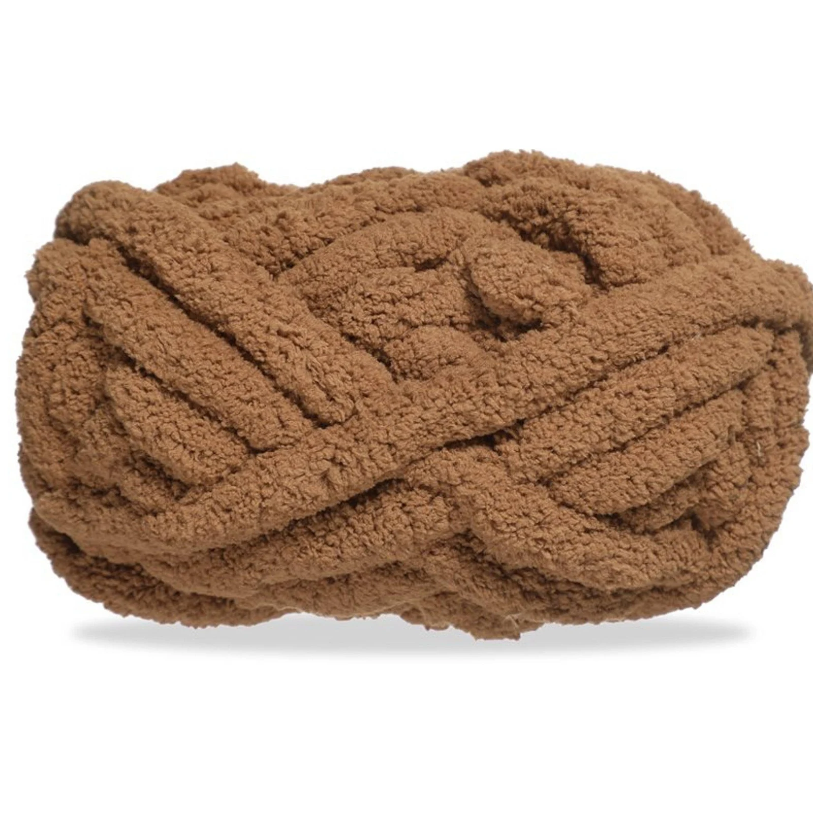 Hilo grueso tipo tubular para tejer, 100 g, café medio 31#
