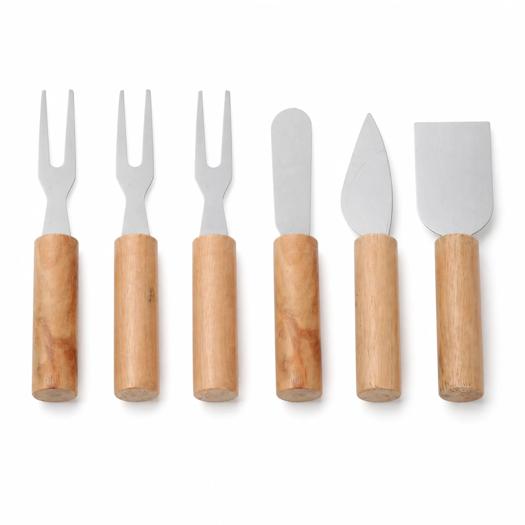 Set de 6 utensilios pequeños para mantequilla y queso con mango de madera