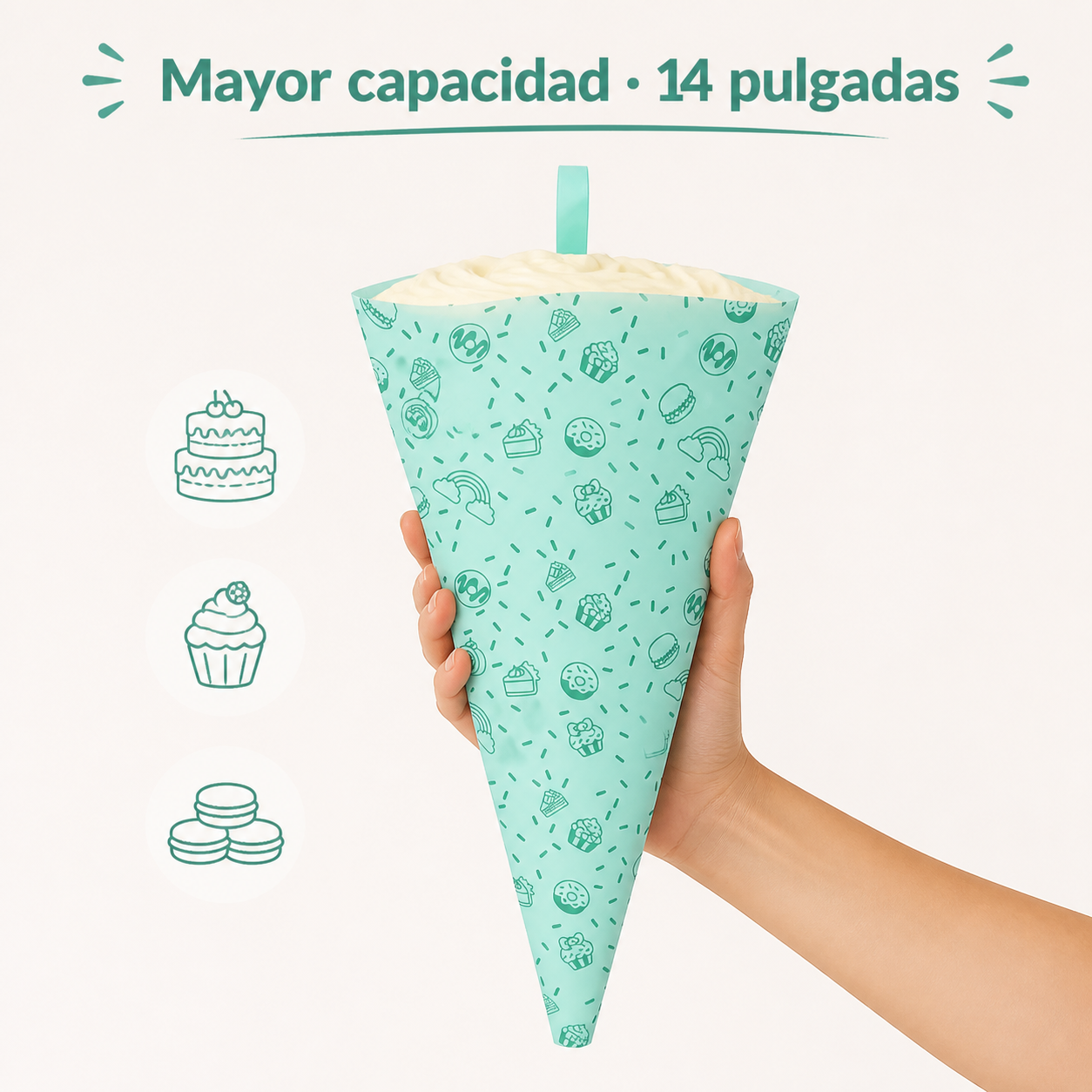 Manga pastelera reutilizable de TPU para decorar tortas, 14 pulgadas, 1 unidad - Imagen 3