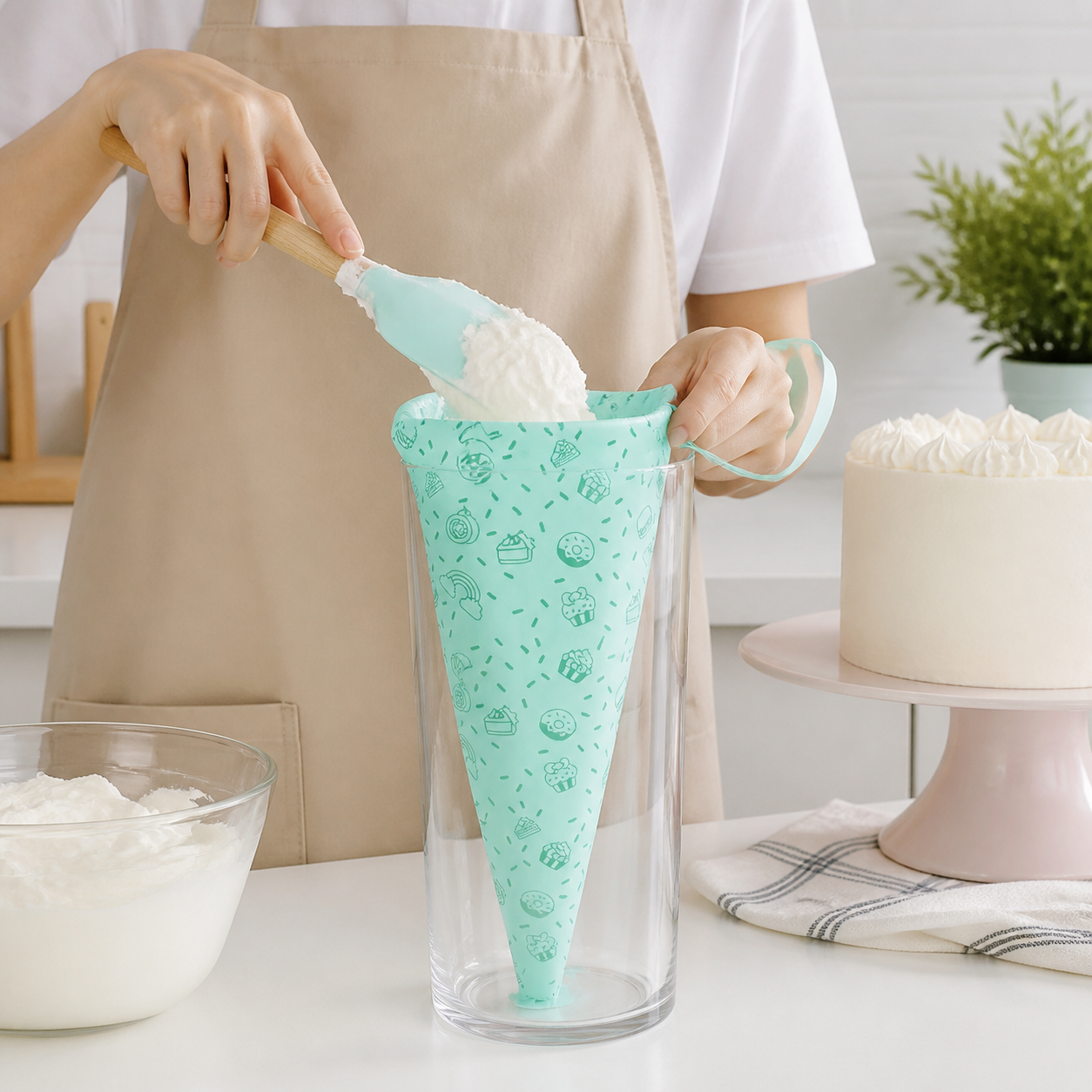 Manga pastelera reutilizable de TPU para decorar tortas, 14 pulgadas, 1 unidad - Imagen 5