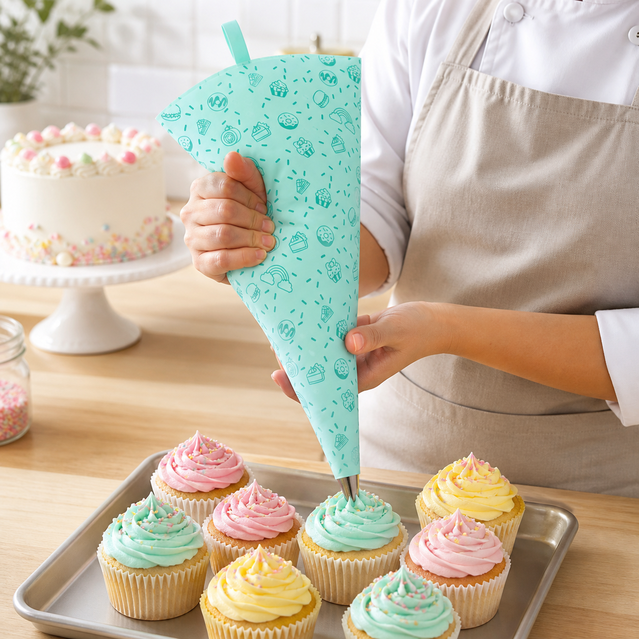 Manga pastelera reutilizable de TPU para decorar tortas, 14 pulgadas, 1 unidad - Imagen 6