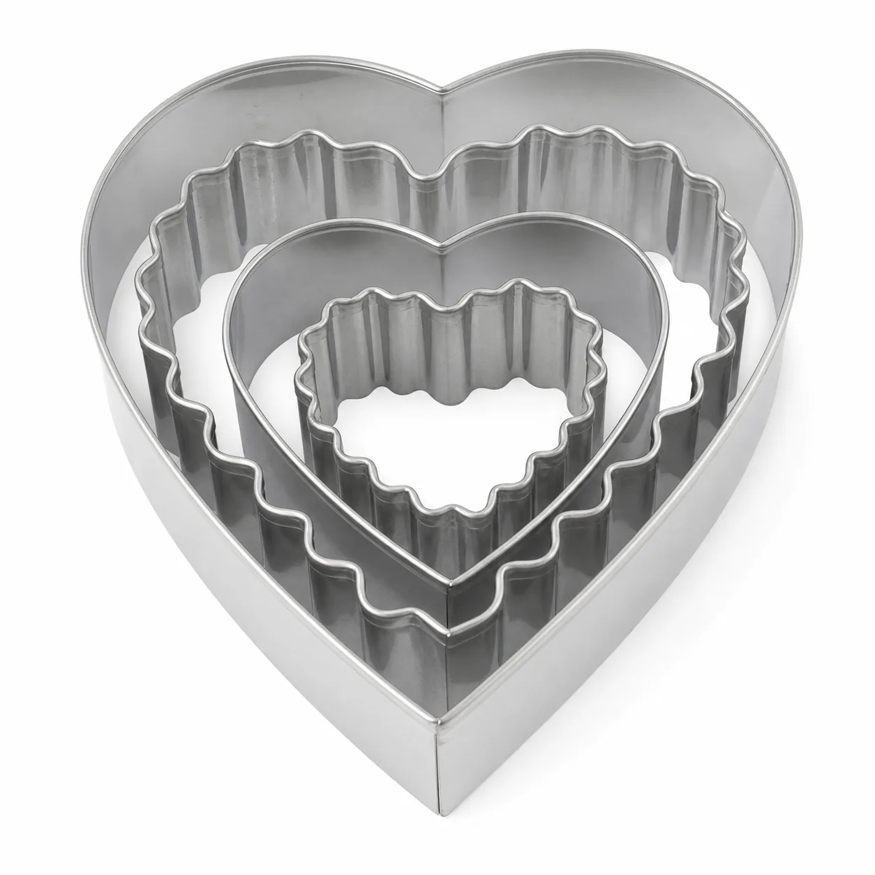Set de 4 cortadores de galletas corazón de acero inoxidable SKU 62222
