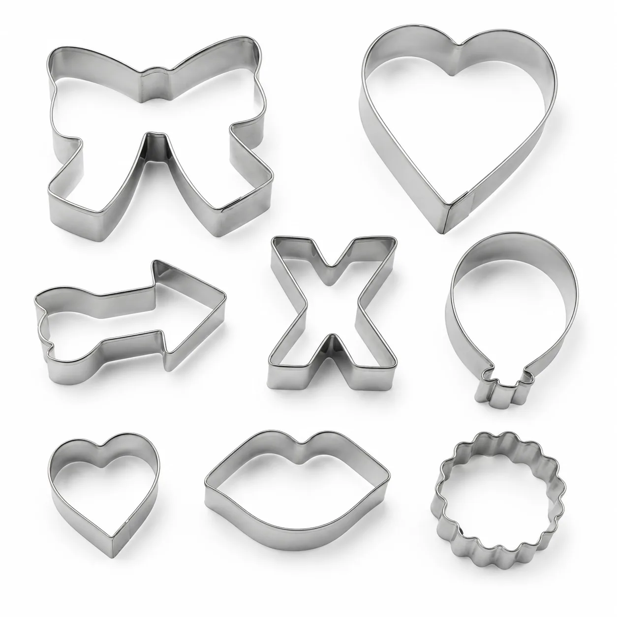 Set de 8 cortadores de galletas románticos de acero inoxidable SKU 62221